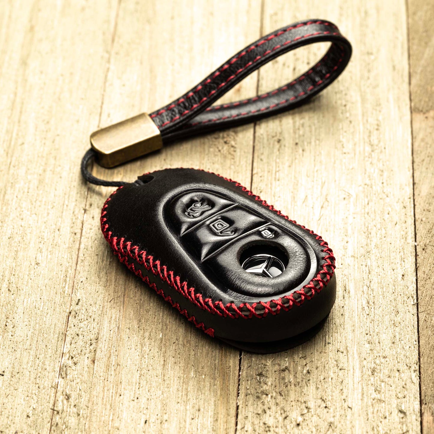 Vitodeco Superior Leather Key fob case compatible for 2023-2025 Mercedes-Benz S-Class, Mercedes-Benz C-Class, Mercedes-Benz GLC, EQS, 3-Button