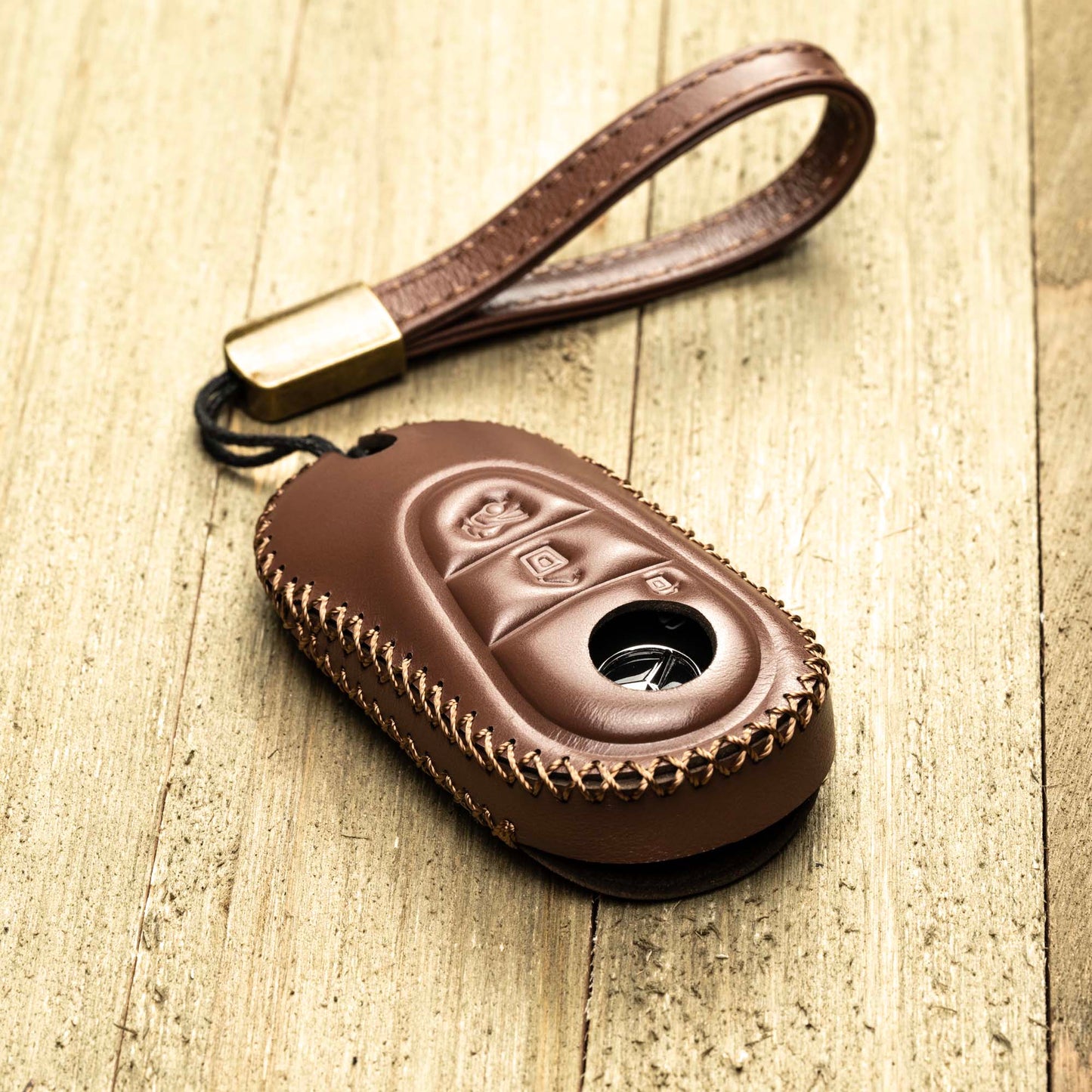 Vitodeco Superior Leather Key fob case compatible for 2023-2025 Mercedes-Benz S-Class, Mercedes-Benz C-Class, Mercedes-Benz GLC, EQS, 3-Button