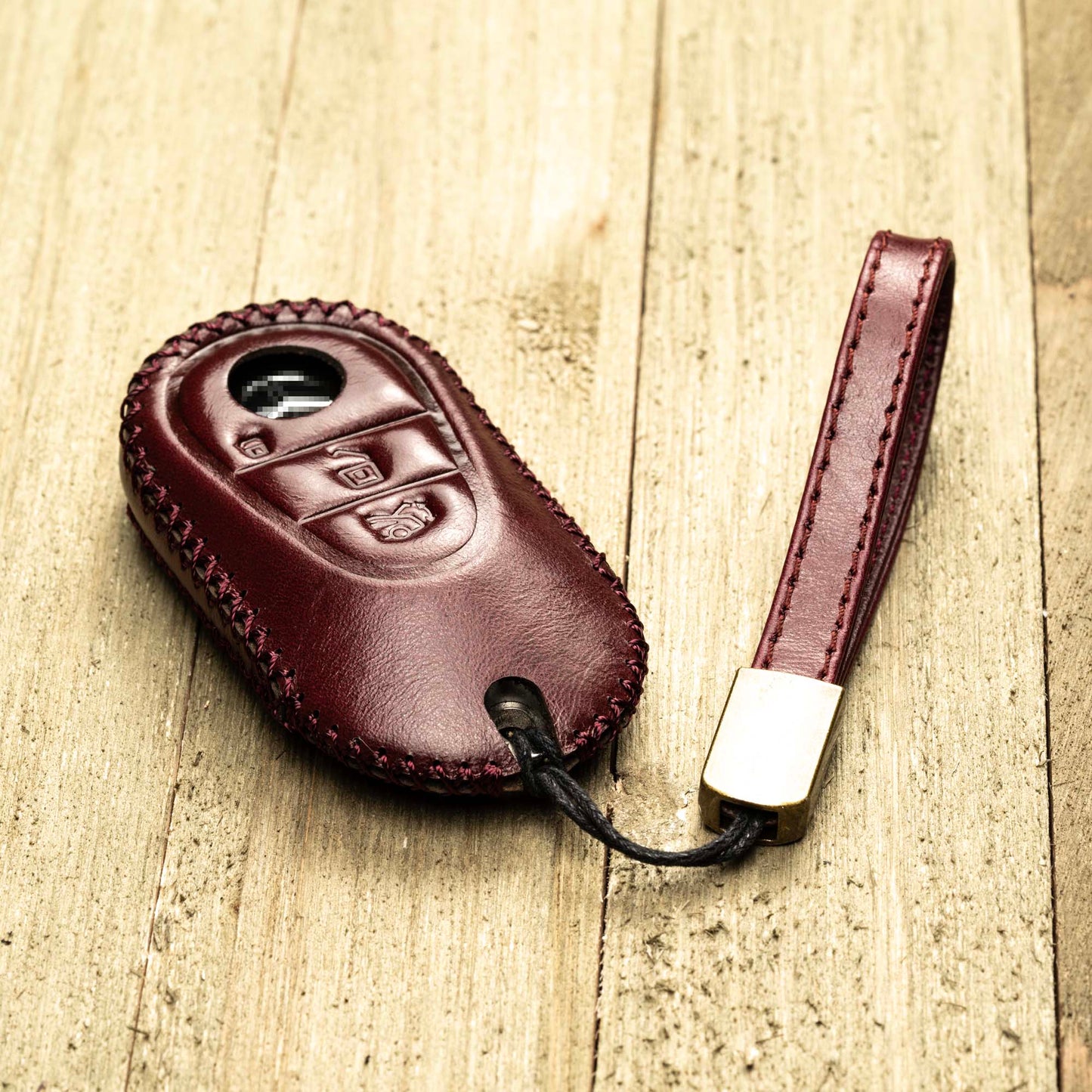 Vitodeco Superior Leather Key fob case compatible for 2023-2025 Mercedes-Benz S-Class, Mercedes-Benz C-Class, Mercedes-Benz GLC, EQS, 3-Button