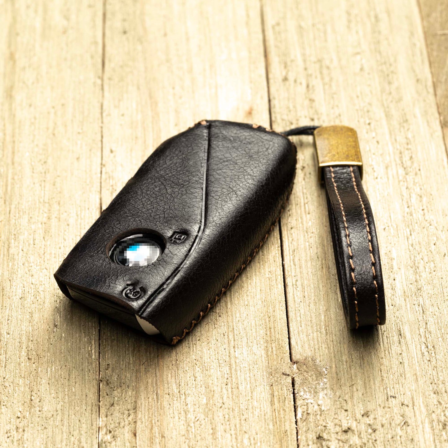 Vitodeco Superior Leather Key Fob Case Compatible for 2023-up BMW X7, X1, 3 series, 7 series, iX, i4, i7, 2024-up BMW X5, X6, 5 Series, 4-Button
