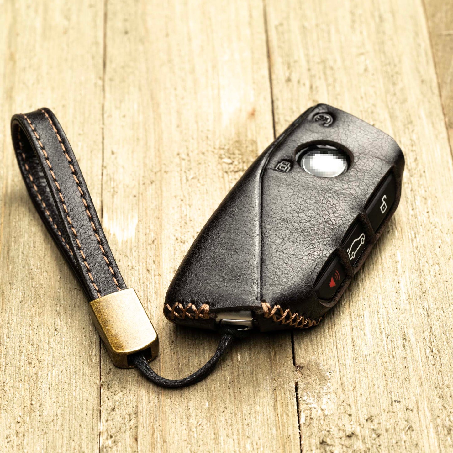Vitodeco Superior Leather Key Fob Case Compatible for 2023-up BMW X7, X1, 3 series, 7 series, iX, i4, i7, 2024-up BMW X5, X6, 5 Series, 4-Button
