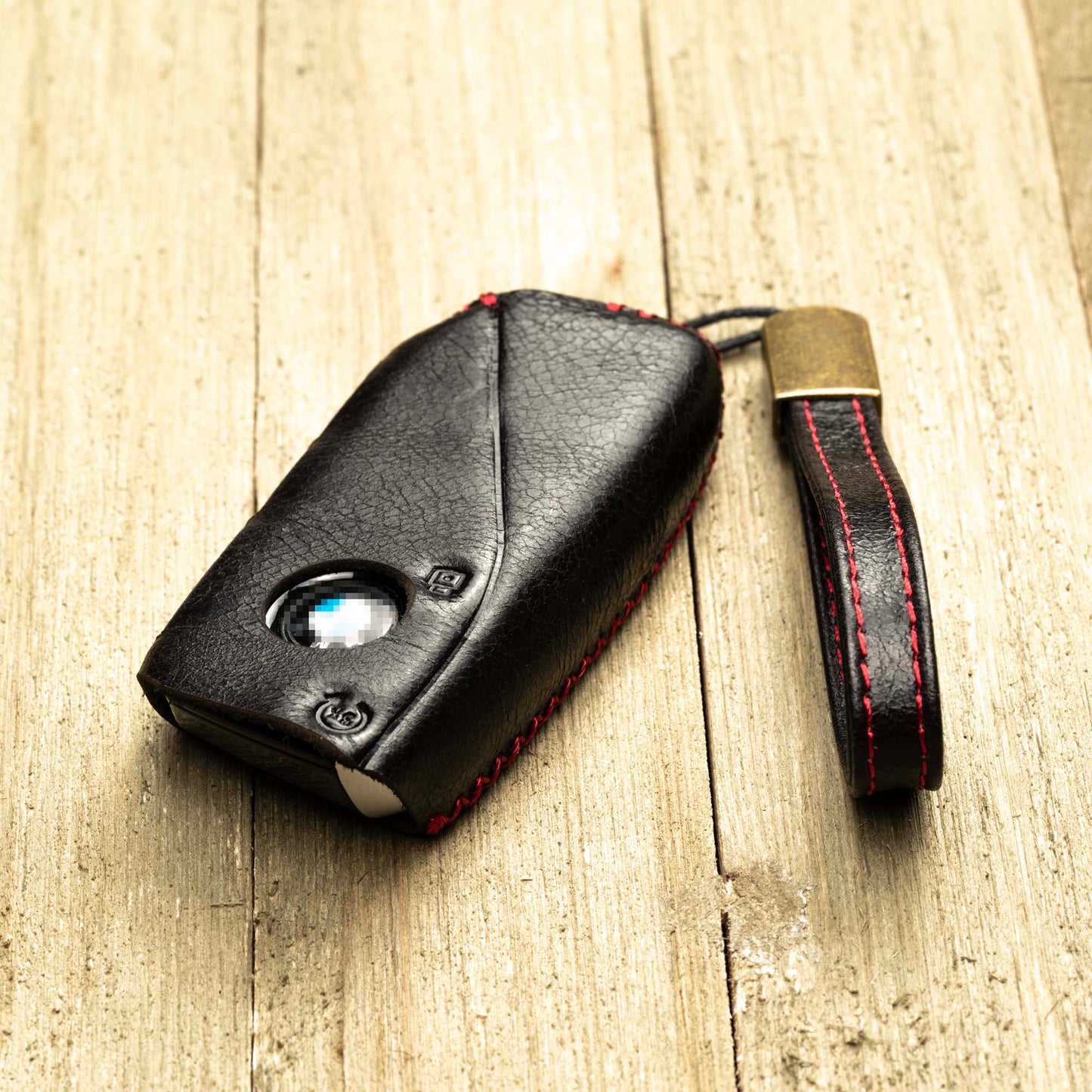 Vitodeco Superior Leather Key Fob Case Compatible for 2023-up BMW X7, X1, 3 series, 7 series, iX, i4, i7, 2024-up BMW X5, X6, 5 Series, 4-Button