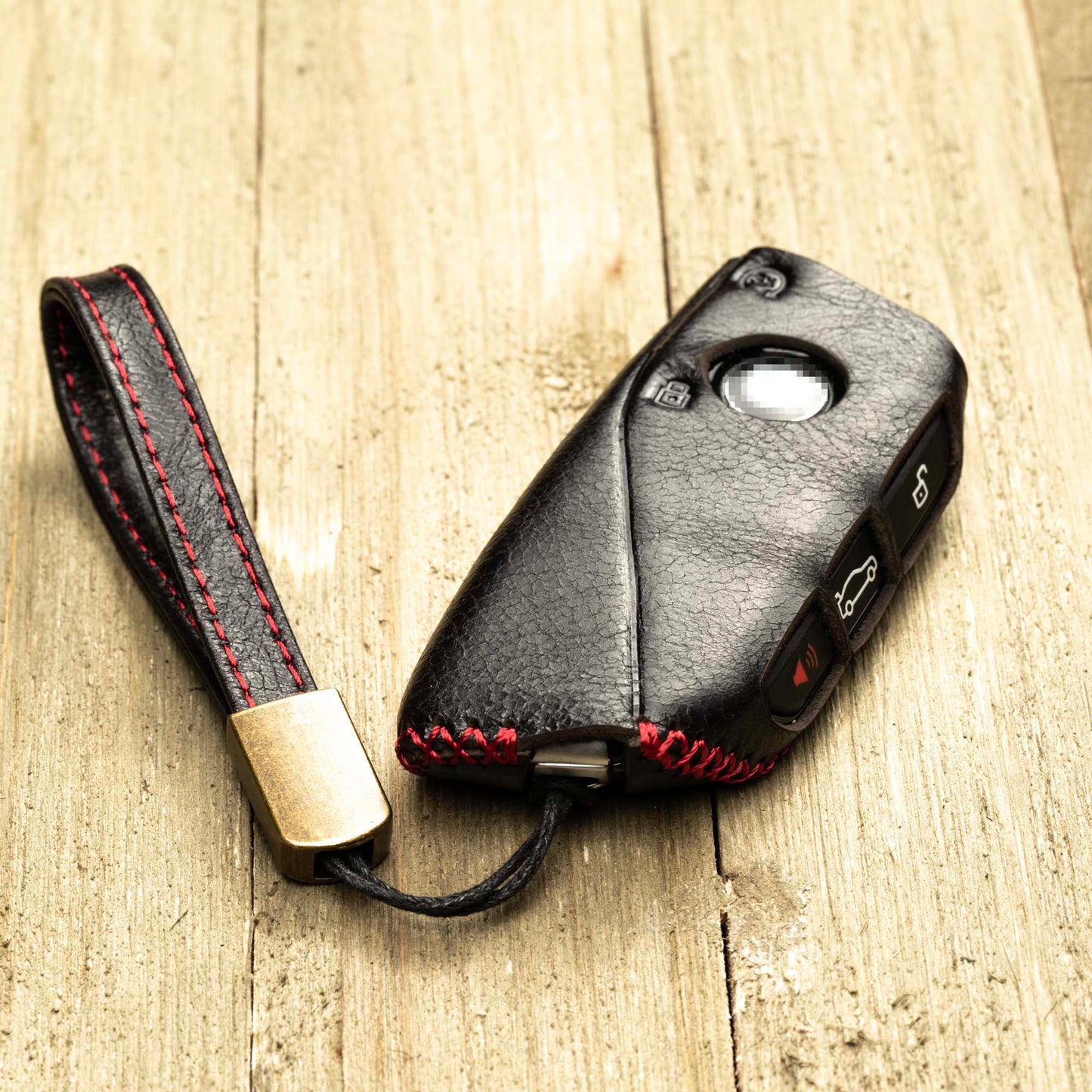 Vitodeco Superior Leather Key Fob Case Compatible for 2023-up BMW X7, X1, 3 series, 7 series, iX, i4, i7, 2024-up BMW X5, X6, 5 Series, 4-Button