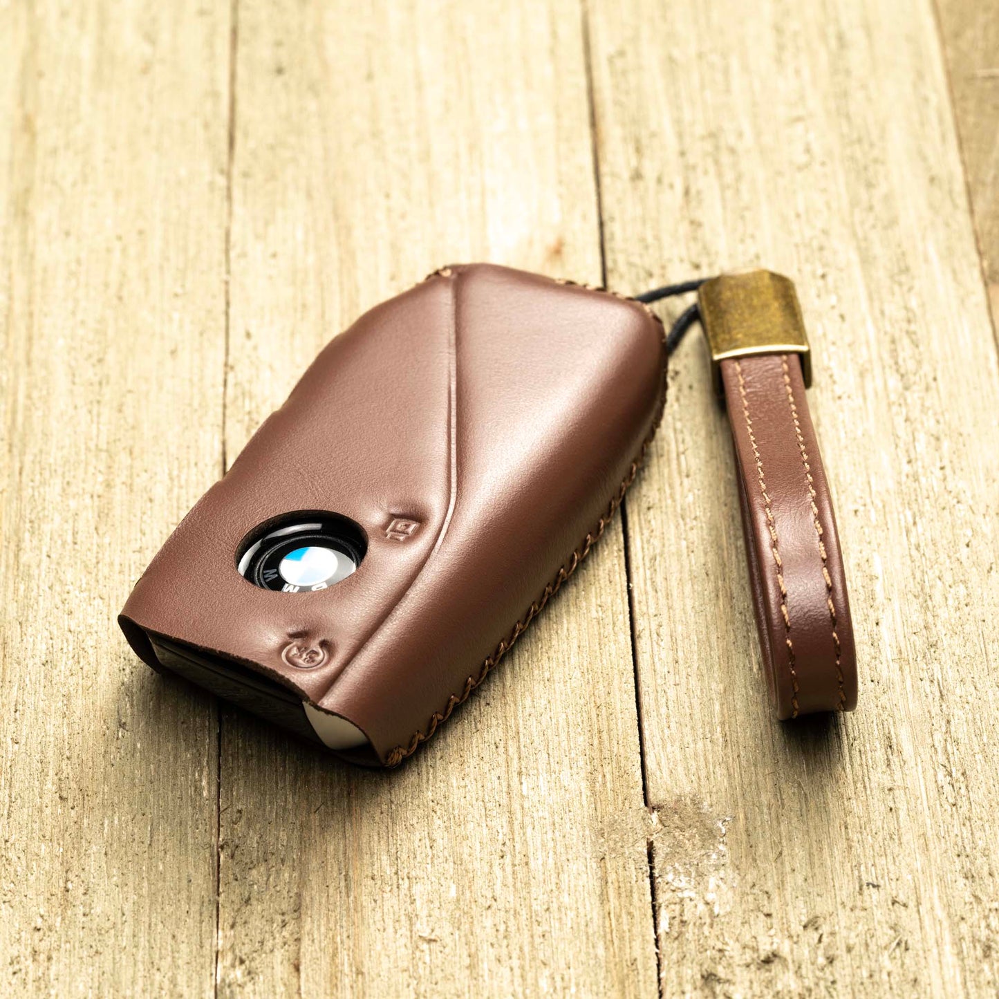 Vitodeco Superior Leather Key Fob Case Compatible for 2023-up BMW X7, X1, 3 series, 7 series, iX, i4, i7, 2024-up BMW X5, X6, 5 Series, 4-Button