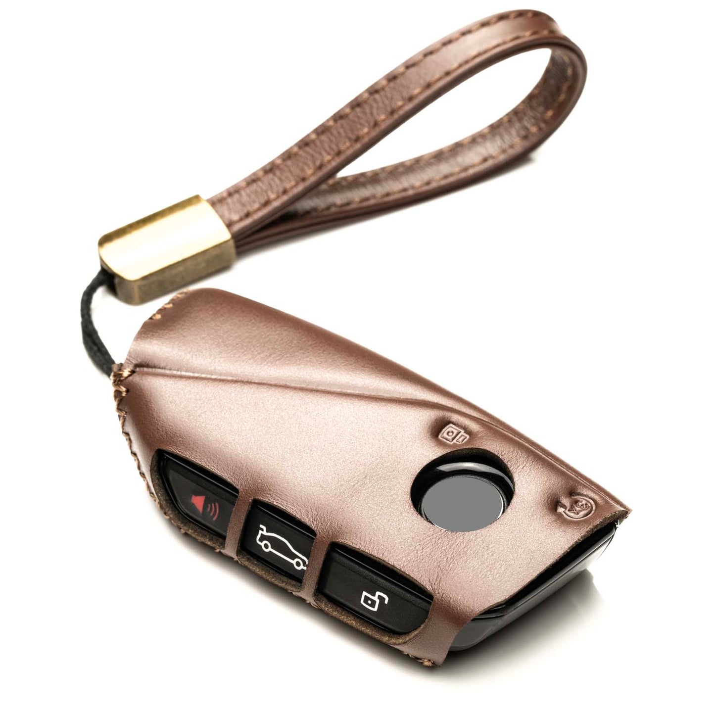 Vitodeco Superior Leather Key Fob Case Compatible for 2023-up BMW X7, X1, 3 series, 7 series, iX, i4, i7, 2024-up BMW X5, X6, 5 Series, 4-Button