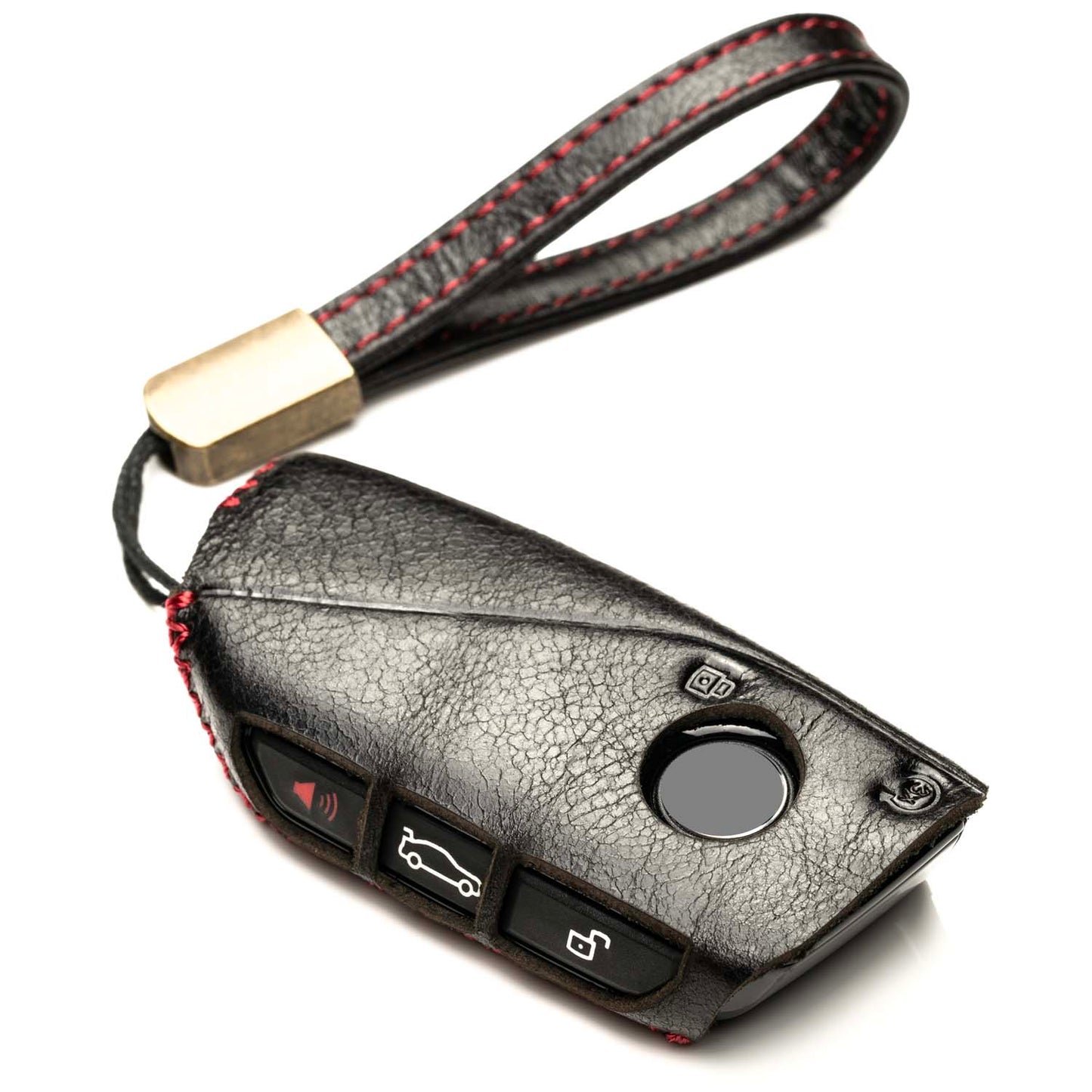 Vitodeco Superior Leather Key Fob Case Compatible for 2023-up BMW X7, X1, 3 series, 7 series, iX, i4, i7, 2024-up BMW X5, X6, 5 Series, 4-Button