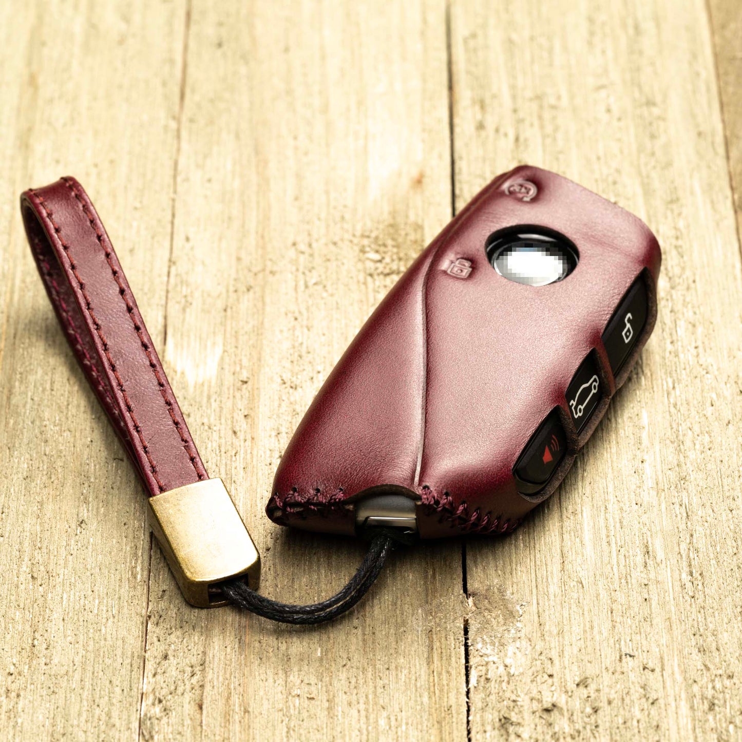Vitodeco Superior Leather Key Fob Case Compatible for 2023-up BMW X7, X1, 3 series, 7 series, iX, i4, i7, 2024-up BMW X5, X6, 5 Series, 4-Button