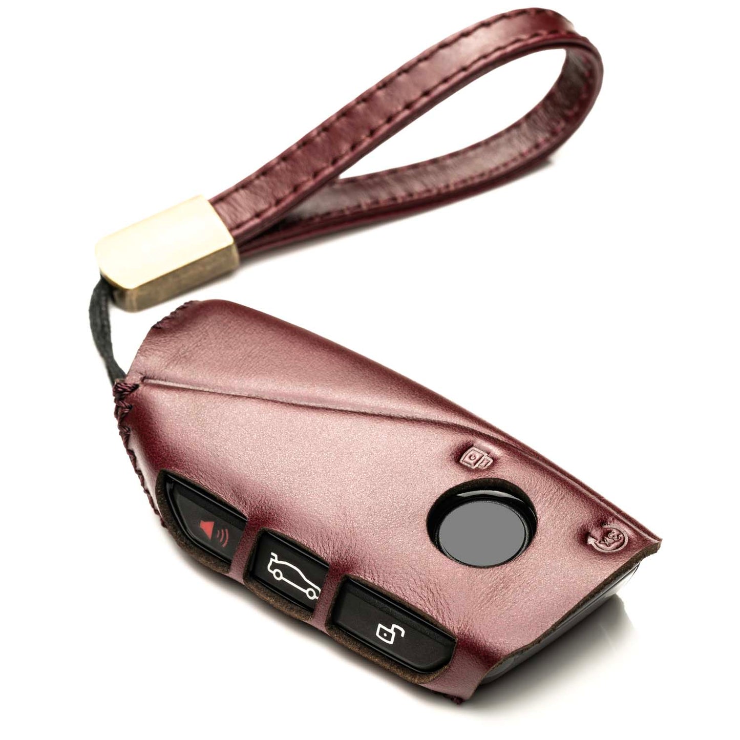 Vitodeco Superior Leather Key Fob Case Compatible for 2023-up BMW X7, X1, 3 series, 7 series, iX, i4, i7, 2024-up BMW X5, X6, 5 Series, 4-Button