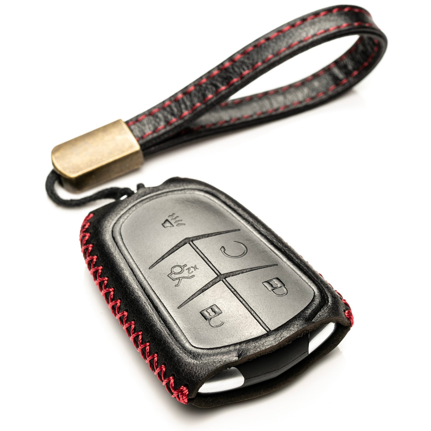 Vitodeco Superior Leather Key Fob Case Compatible for Cadillac XT4, Cadillac XT5, Cadillac XT6 2019-2025, 5-Button