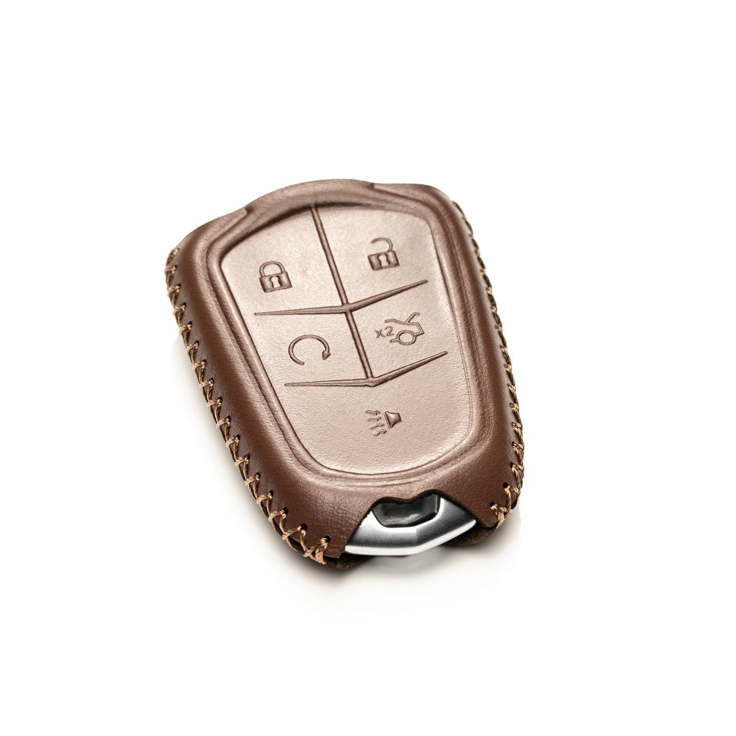 Vitodeco Superior Leather Key Fob Case Compatible for Cadillac XT4, Cadillac XT5, Cadillac XT6 2019-2025, 5-Button