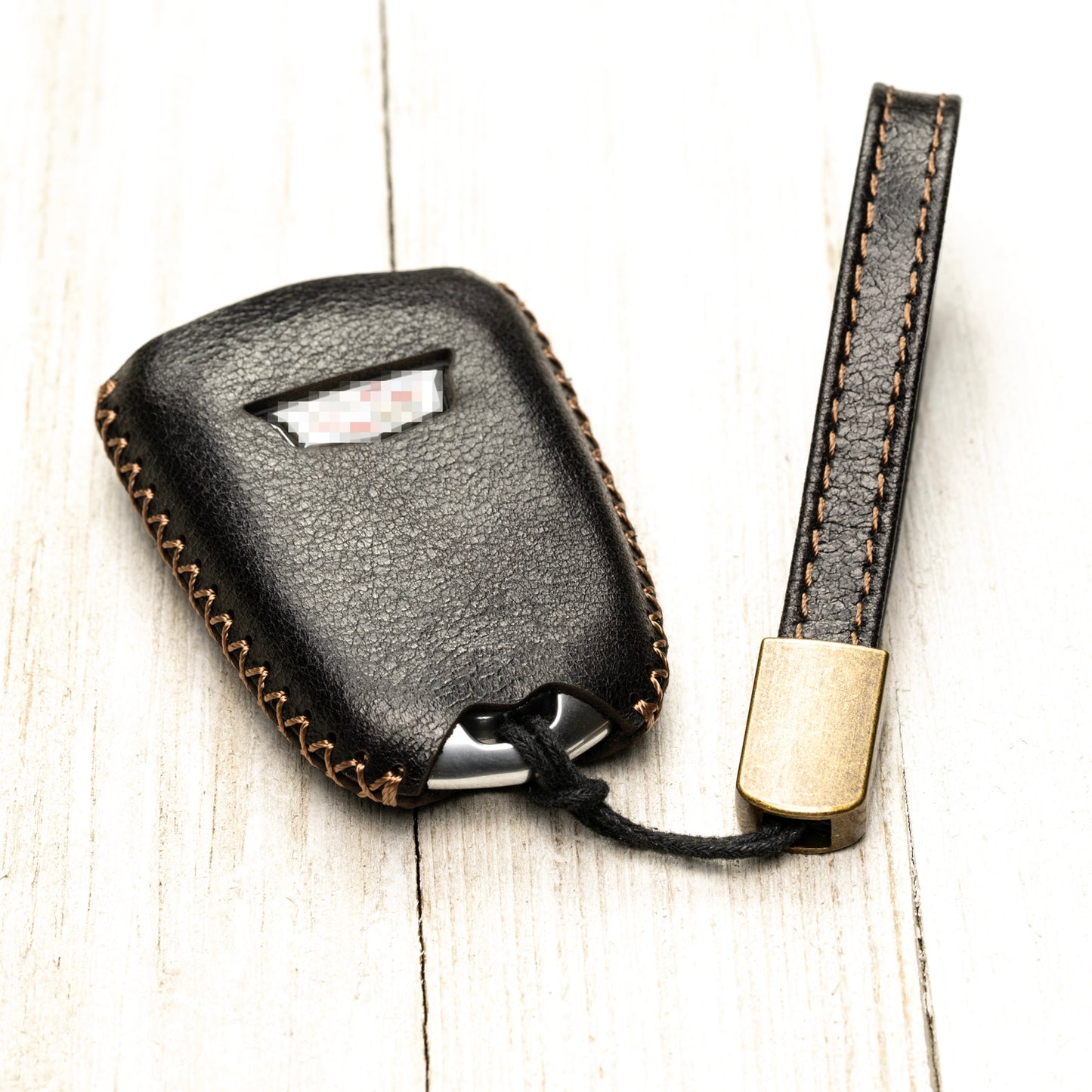 Vitodeco Superior Leather Key Fob Case Compatible for Cadillac XT4, Cadillac XT5, Cadillac XT6 2019-2025, 6-Button