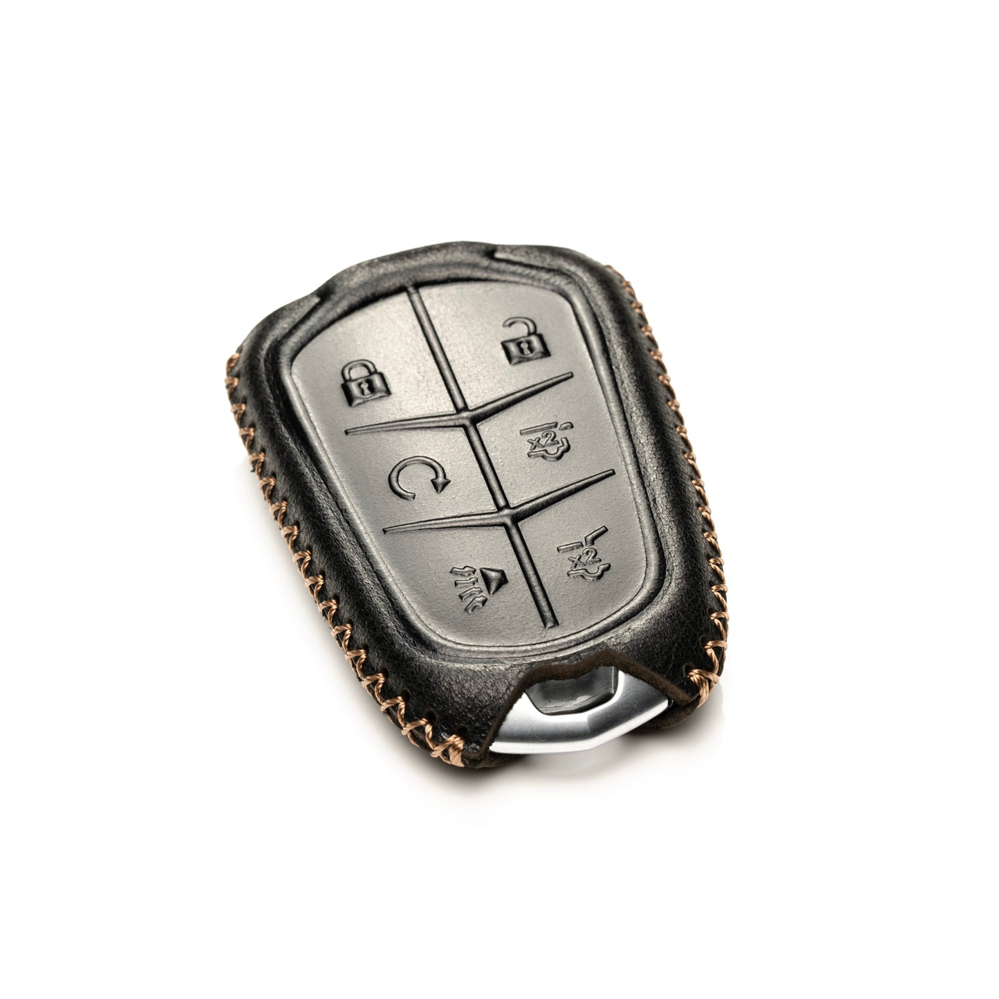 Vitodeco Superior Leather Key Fob Case Compatible for Cadillac XT4, Cadillac XT5, Cadillac XT6 2019-2025, 6-Button