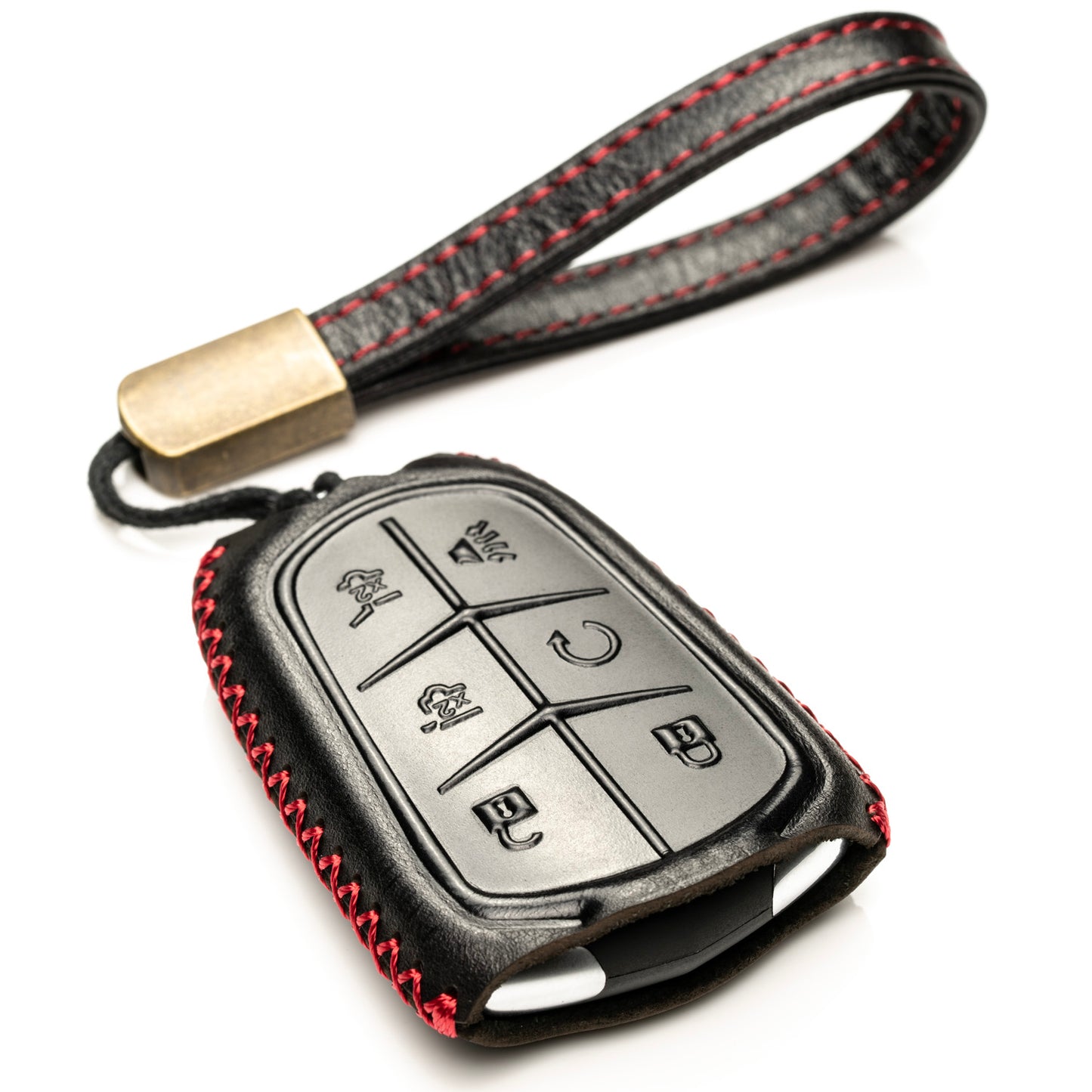 Vitodeco Superior Leather Key Fob Case Compatible for Cadillac XT4, Cadillac XT5, Cadillac XT6 2019-2025, 6-Button
