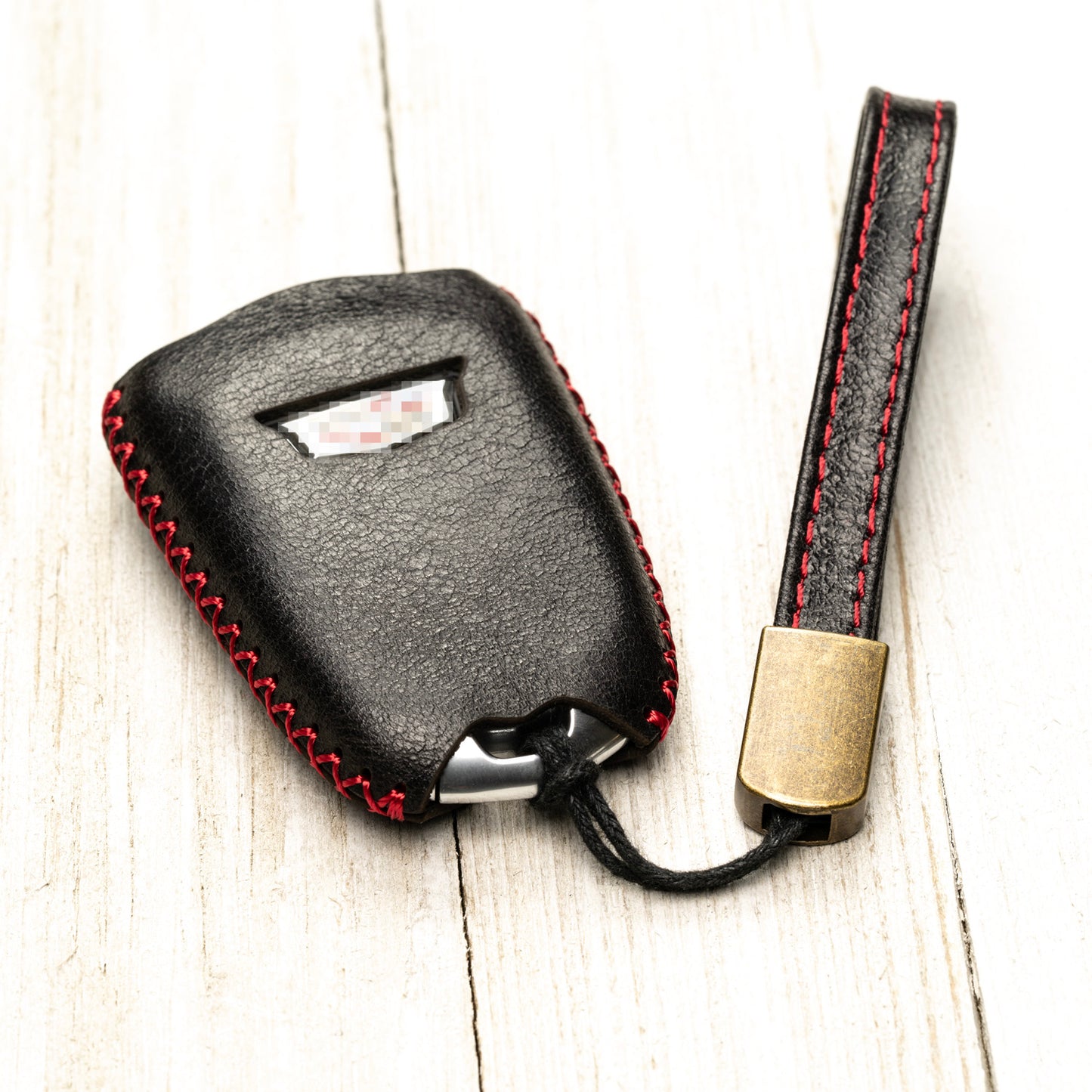 Vitodeco Superior Leather Key Fob Case Compatible for Cadillac XT4, Cadillac XT5, Cadillac XT6 2019-2025, 6-Button