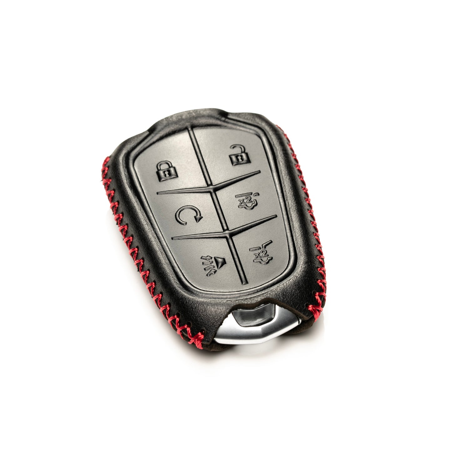 Vitodeco Superior Leather Key Fob Case Compatible for Cadillac XT4, Cadillac XT5, Cadillac XT6 2019-2025, 6-Button