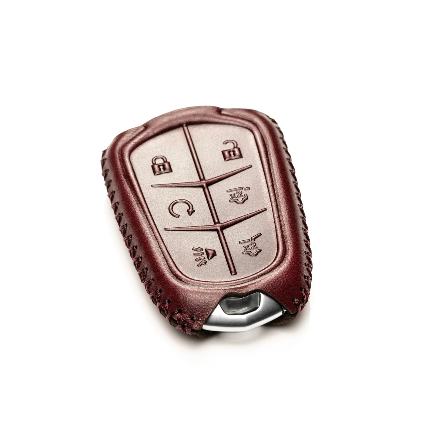 Vitodeco Superior Leather Key Fob Case Compatible for Cadillac XT4, Cadillac XT5, Cadillac XT6 2019-2025, 6-Button