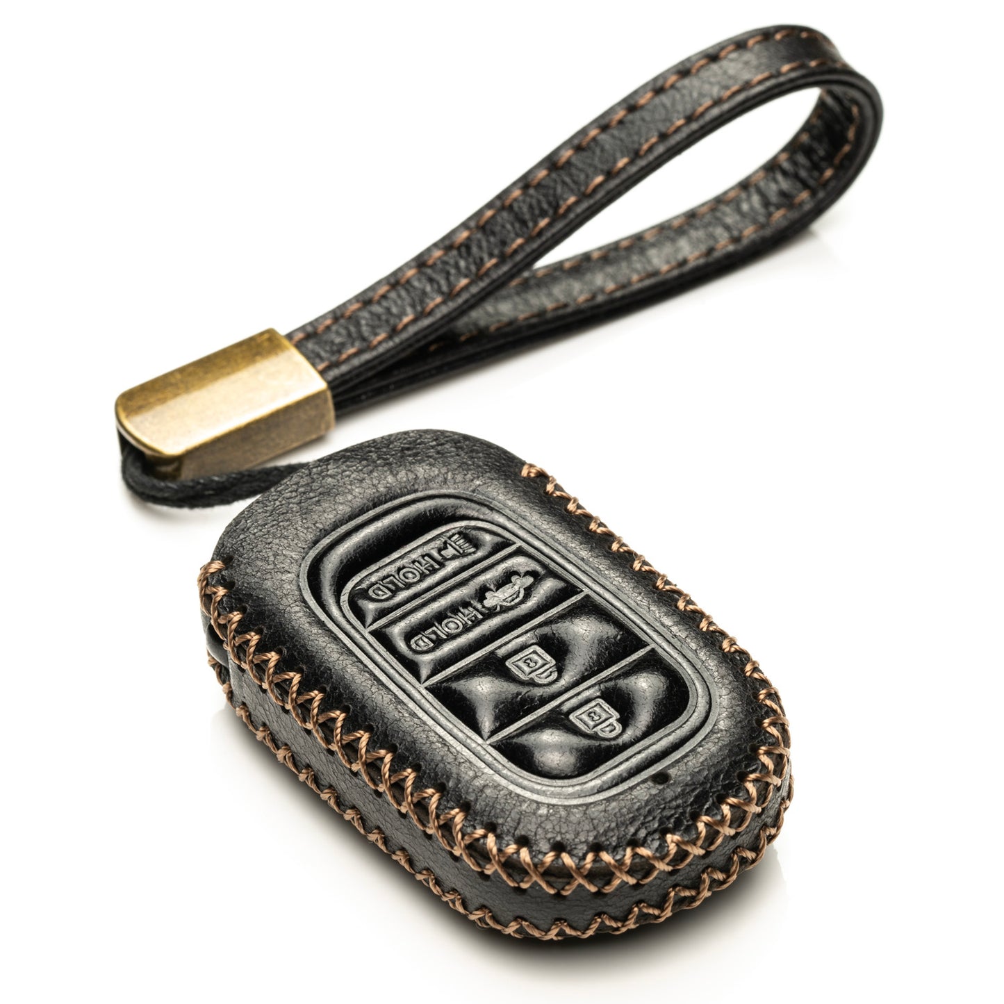 Vitodeco Superior Leather Key Fob Case Compatible for Honda Civic, Accord, HR-V, CRV, Pilot, Passport 2023-2025, 4-Button
