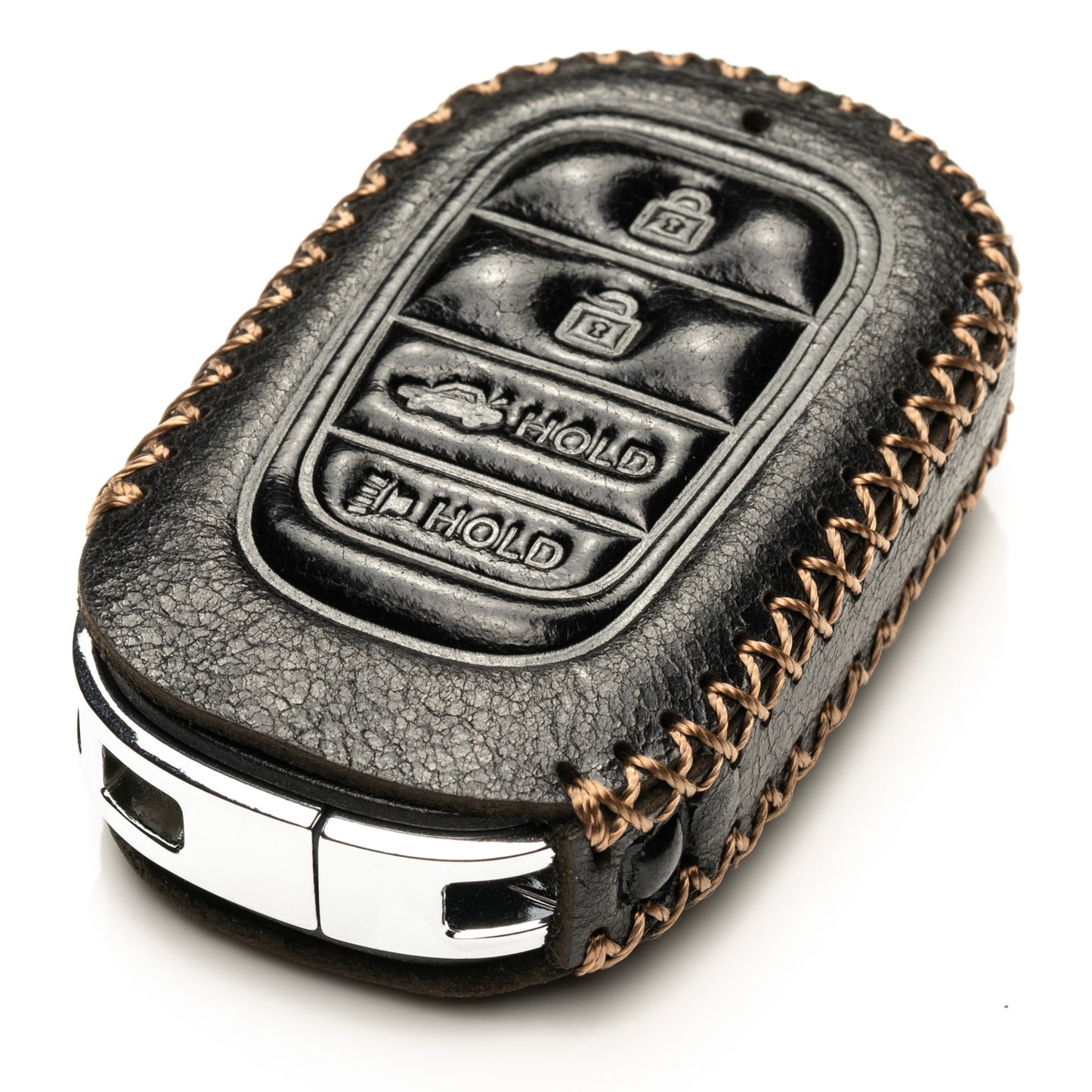 Vitodeco Superior Leather Key Fob Case Compatible for Honda Civic, Accord, HR-V, CRV, Pilot, Passport 2023-2025, 4-Button