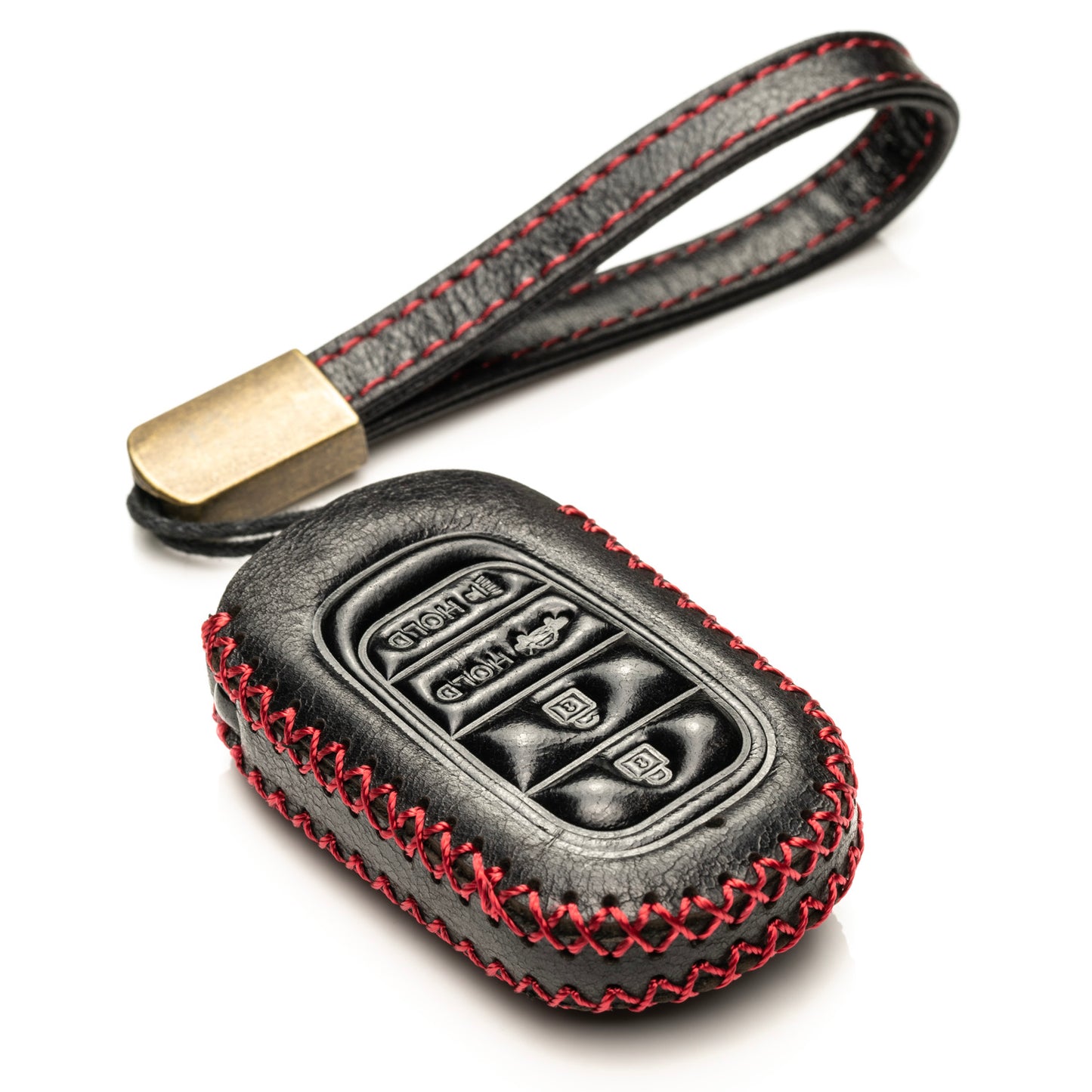 Vitodeco Superior Leather Key Fob Case Compatible for Honda Civic, Accord, HR-V, CRV, Pilot, Passport 2023-2025, 4-Button