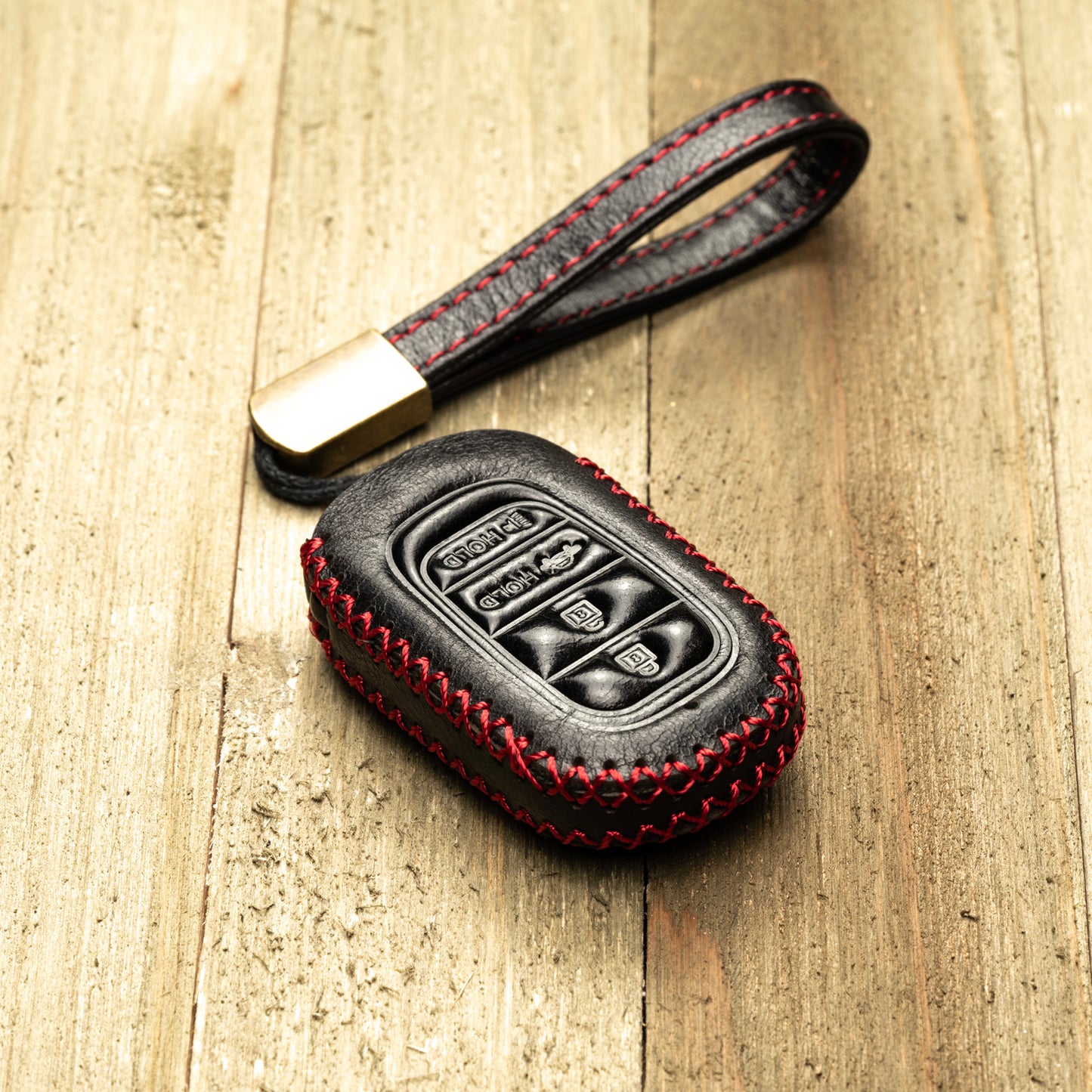 Vitodeco Superior Leather Key Fob Case Compatible for Honda Civic, Accord, HR-V, CRV, Pilot, Passport 2023-2025, 4-Button