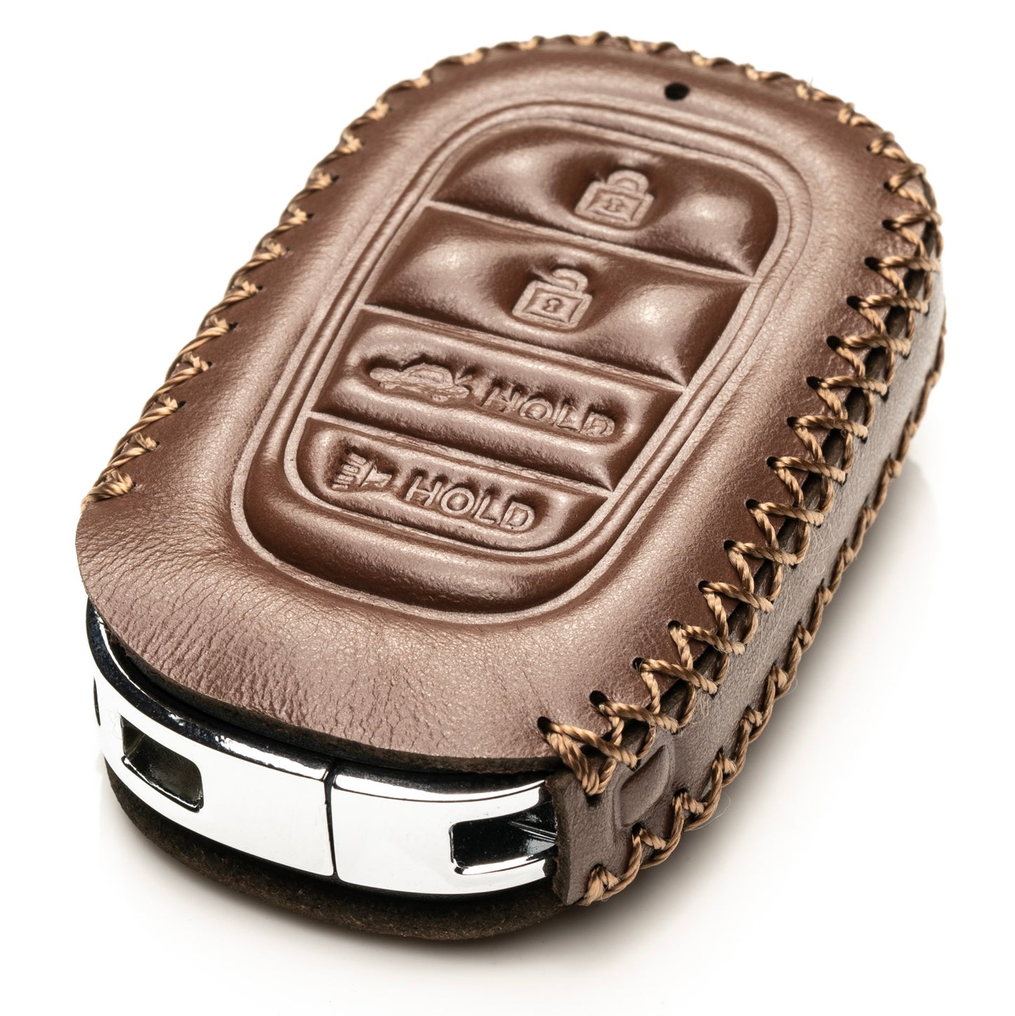 Vitodeco Superior Leather Key Fob Case Compatible for Honda Civic, Accord, HR-V, CRV, Pilot, Passport 2023-2025, 4-Button