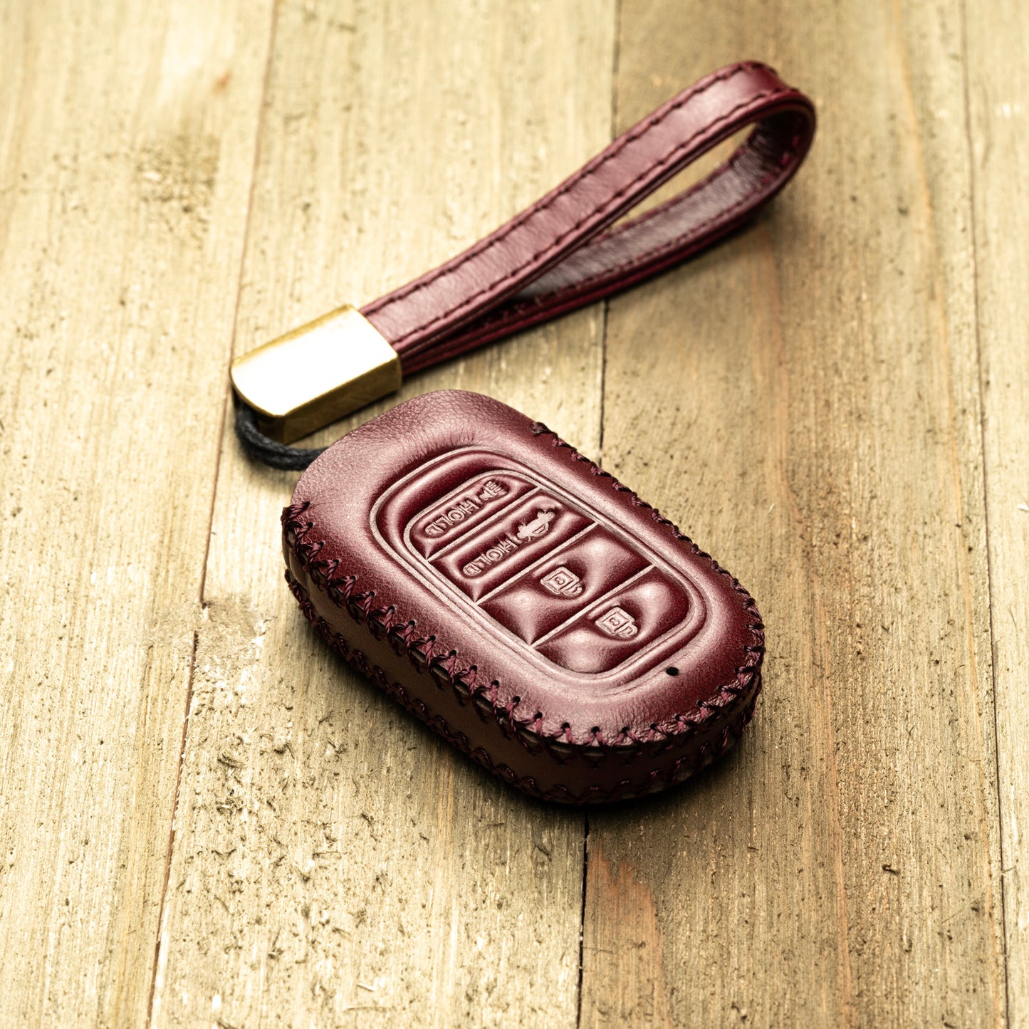 Vitodeco Superior Leather Key Fob Case Compatible for Honda Civic, Accord, HR-V, CRV, Pilot, Passport 2023-2025, 4-Button