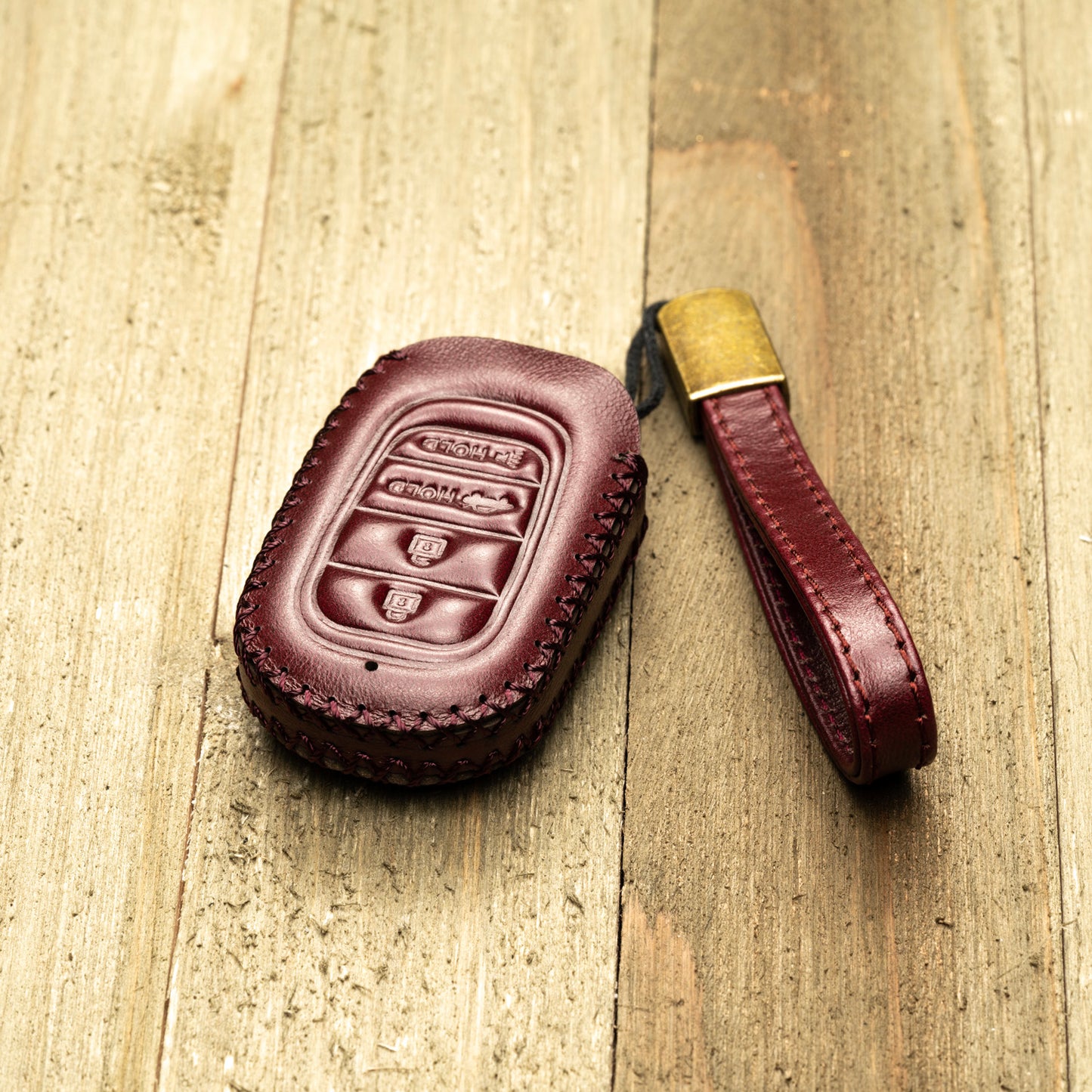 Vitodeco Superior Leather Key Fob Case Compatible for Honda Civic, Accord, HR-V, CRV, Pilot, Passport 2023-2025, 4-Button