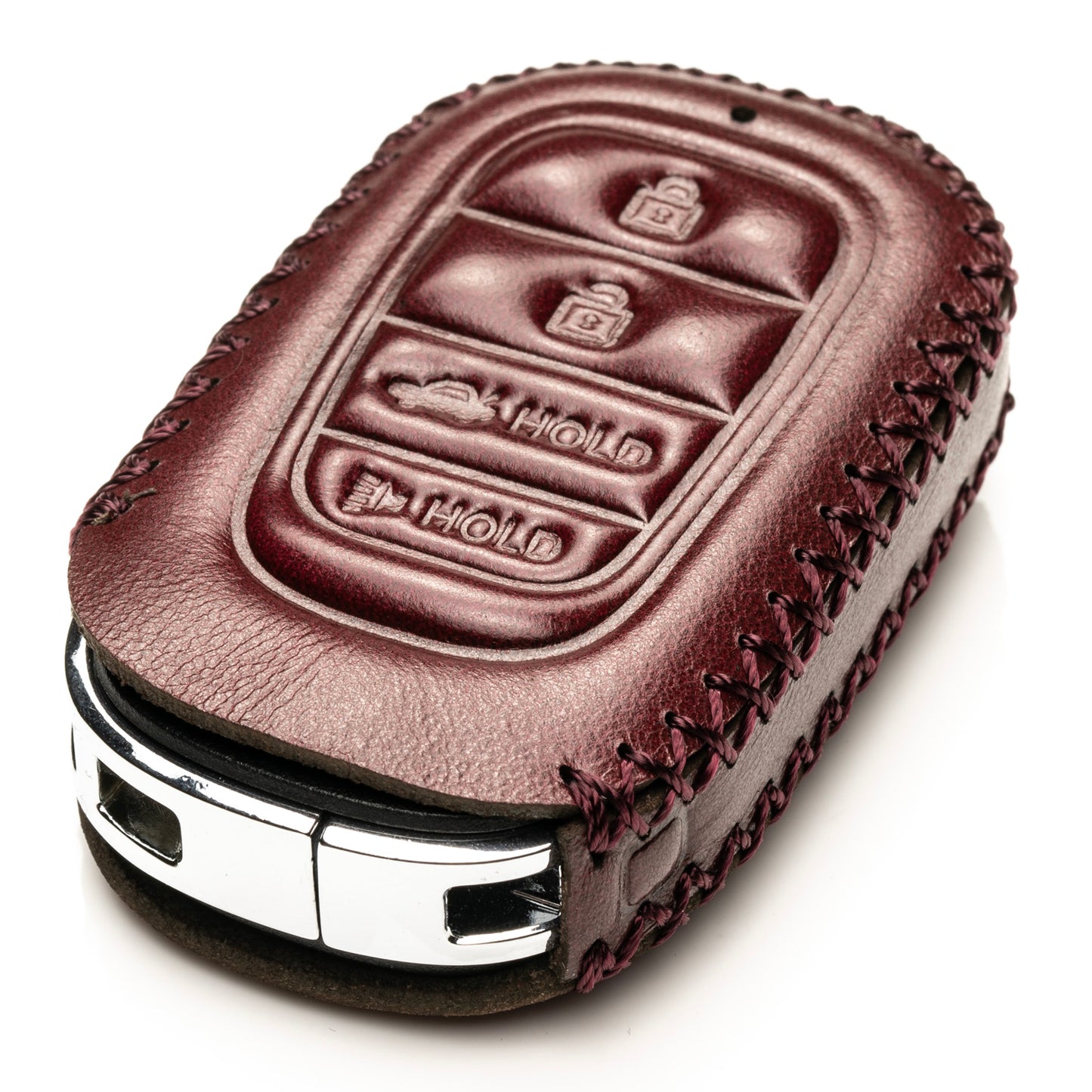 Vitodeco Superior Leather Key Fob Case Compatible for Honda Civic, Accord, HR-V, CRV, Pilot, Passport 2023-2025, 4-Button