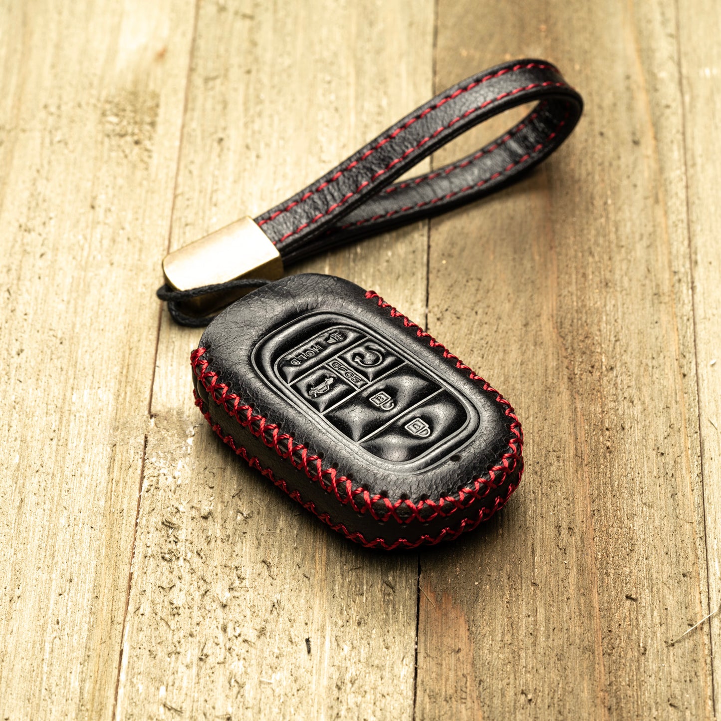 Vitodeco Superior Leather Key Fob Case Compatible for Honda Civic, Accord, HR-V, CRV, Pilot, Passport 2023-2025, 5-Button