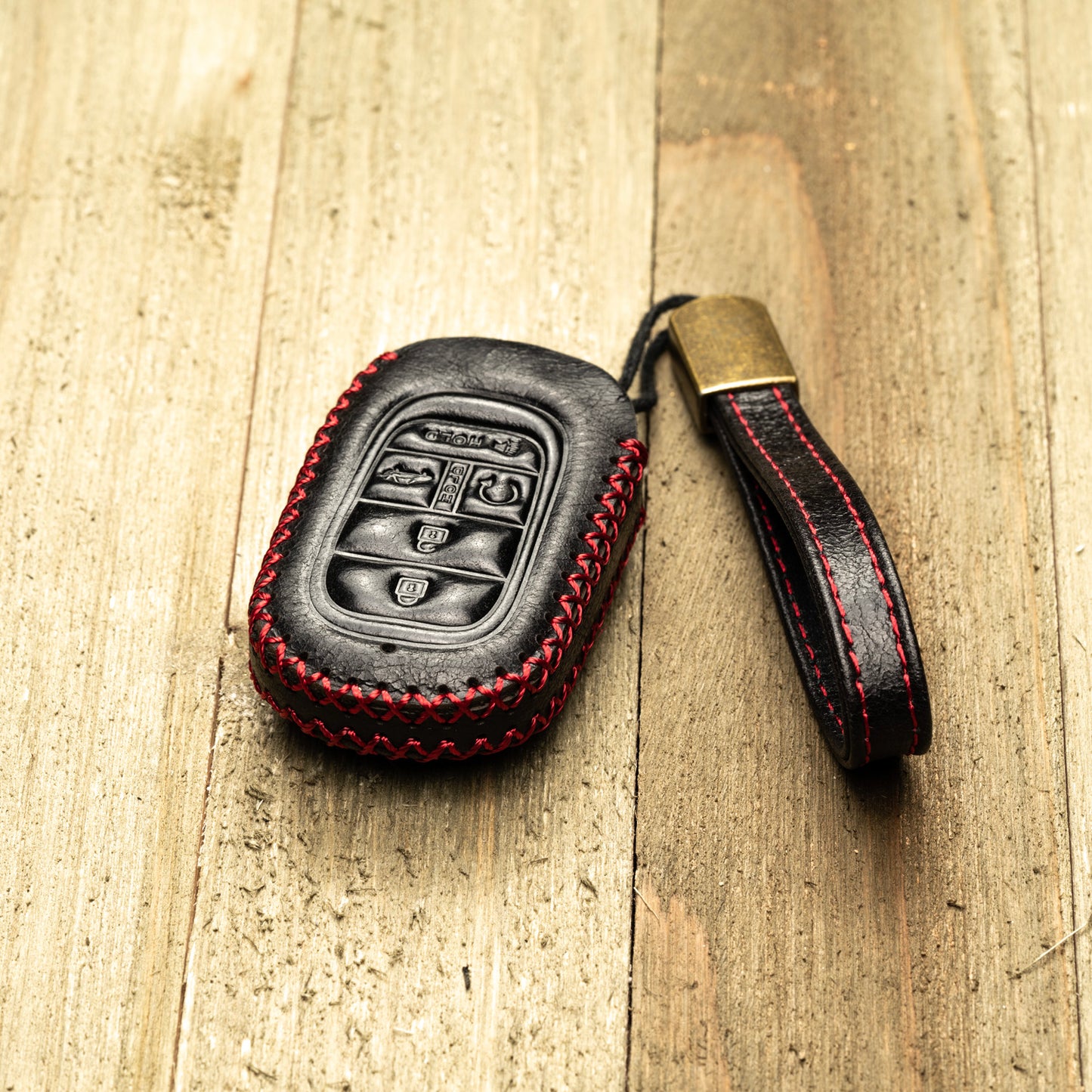 Vitodeco Superior Leather Key Fob Case Compatible for Honda Civic, Accord, HR-V, CRV, Pilot, Passport 2023-2025, 5-Button