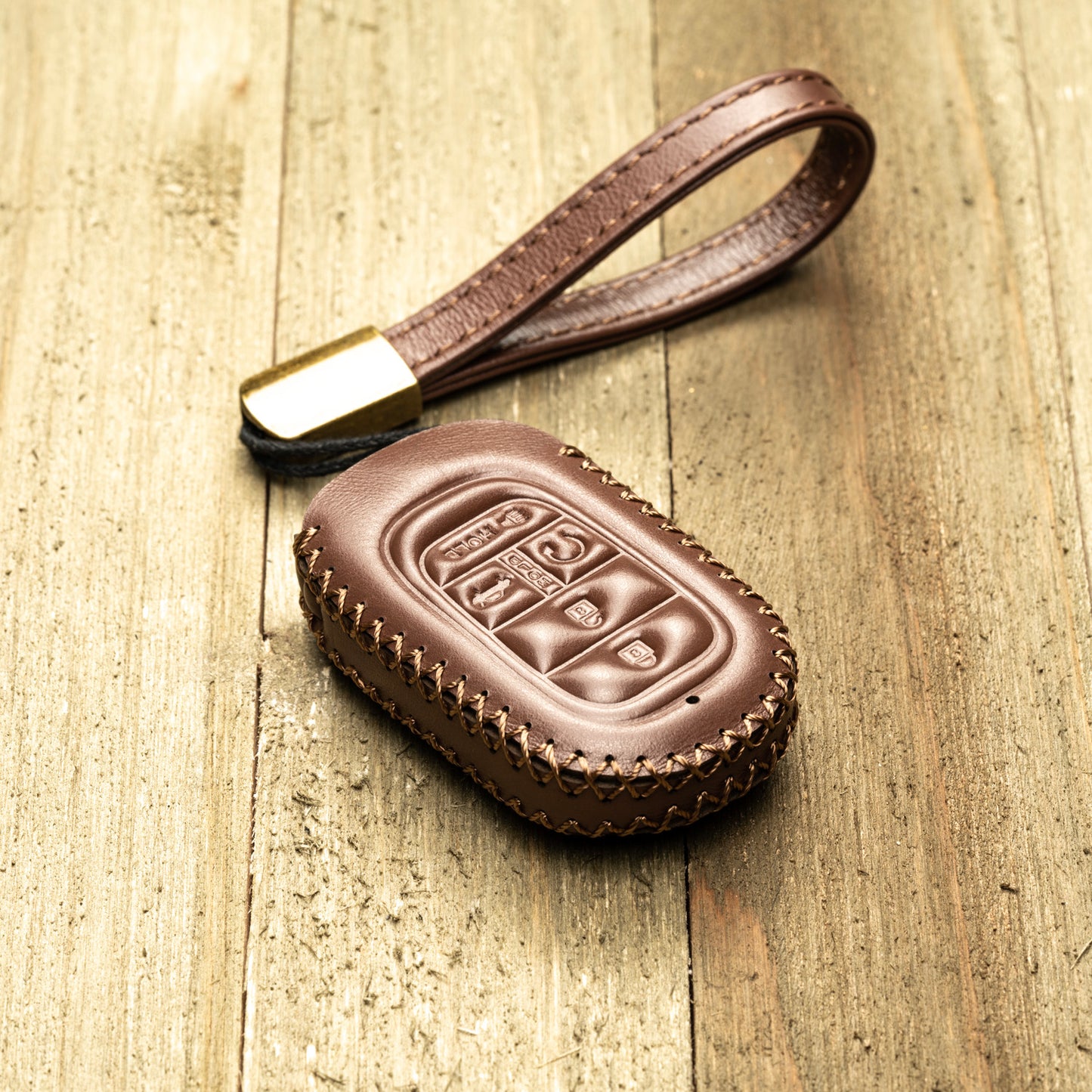 Vitodeco Superior Leather Key Fob Case Compatible for Honda Civic, Accord, HR-V, CRV, Pilot, Passport 2023-2025, 5-Button