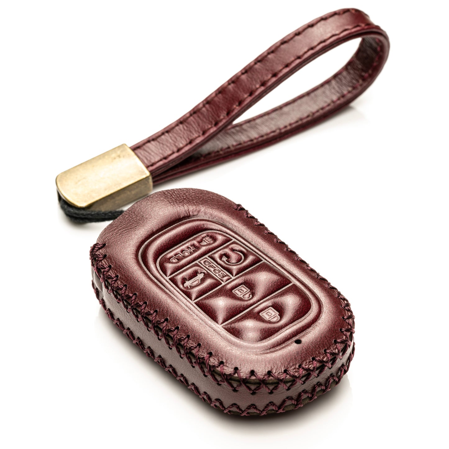 Vitodeco Superior Leather Key Fob Case Compatible for Honda Civic, Accord, HR-V, CRV, Pilot, Passport 2023-2025, 5-Button