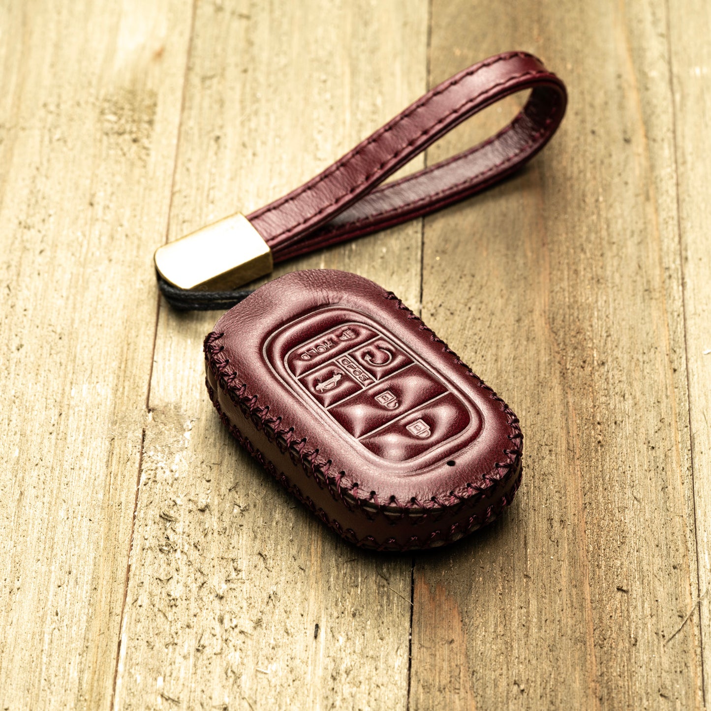 Vitodeco Superior Leather Key Fob Case Compatible for Honda Civic, Accord, HR-V, CRV, Pilot, Passport 2023-2025, 5-Button