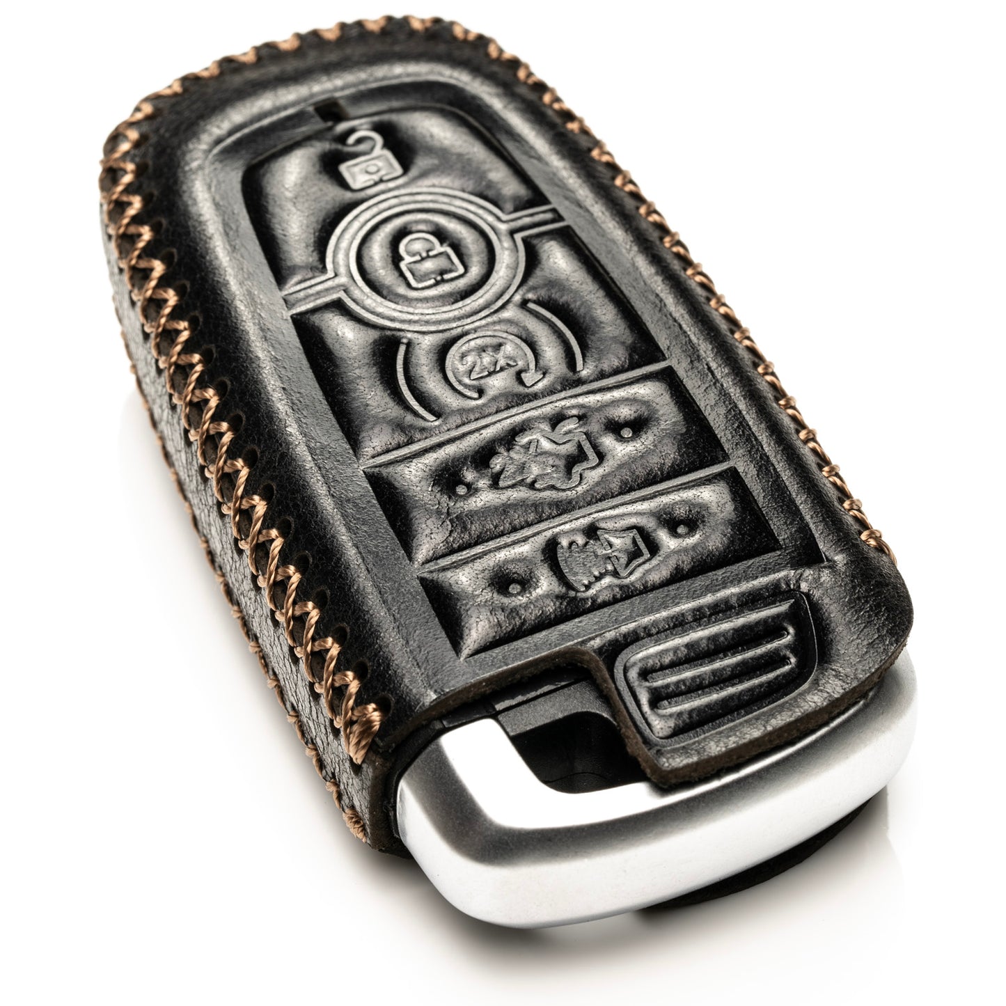 Vitodeco Superior Leather Key Fob Case Compatible for Lincoln Aviator 2020-2025, Lincoln Corsair 2020-2025, Lincoln Nautilus 2020-2025, Lincoln Navigator 2020-2025, 5-Button