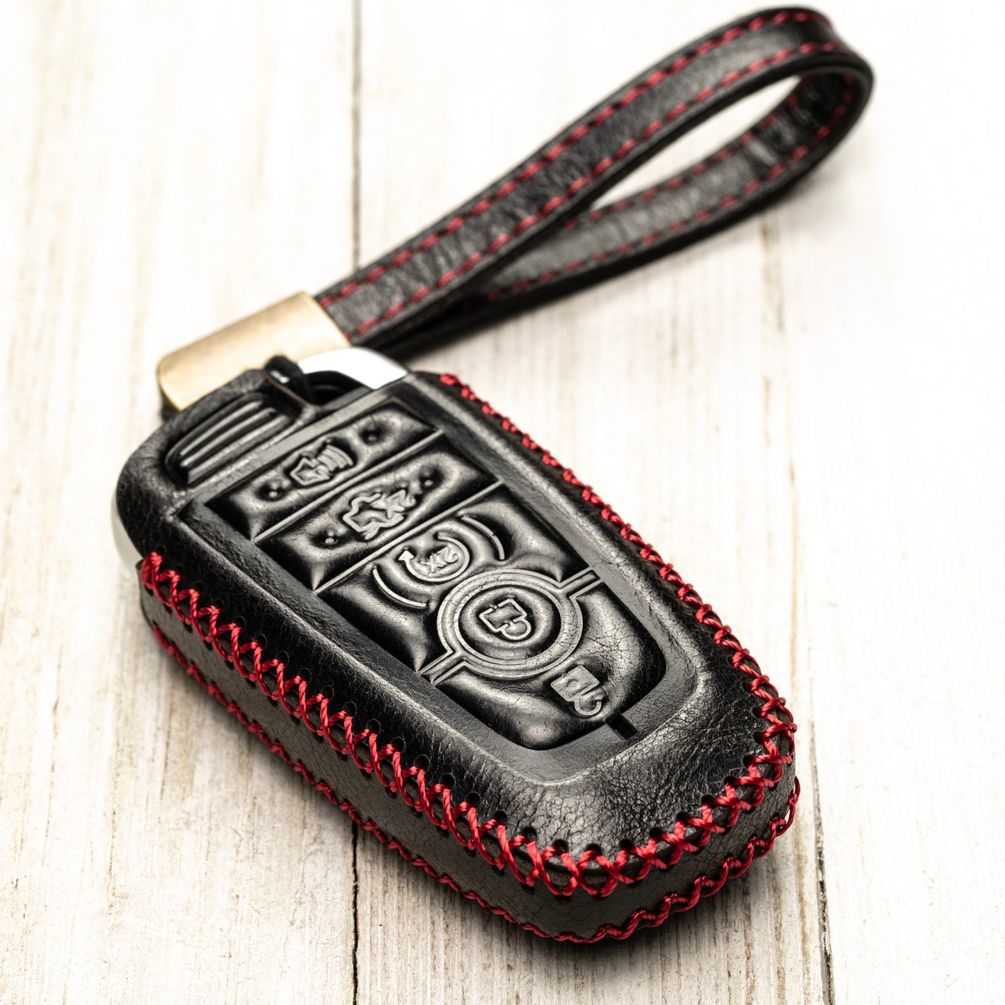Vitodeco Superior Leather Key Fob Case Compatible for Lincoln Aviator 2020-2025, Lincoln Corsair 2020-2025, Lincoln Nautilus 2020-2025, Lincoln Navigator 2020-2025, 5-Button