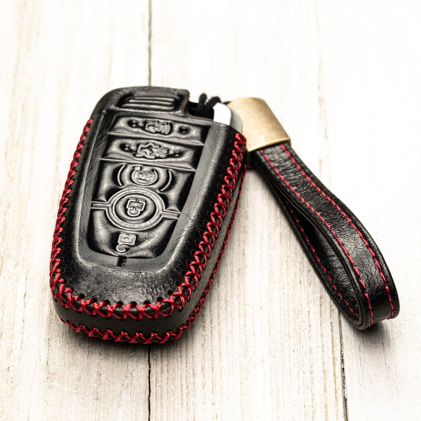 Vitodeco Superior Leather Key Fob Case Compatible for Lincoln Aviator 2020-2025, Lincoln Corsair 2020-2025, Lincoln Nautilus 2020-2025, Lincoln Navigator 2020-2025, 5-Button