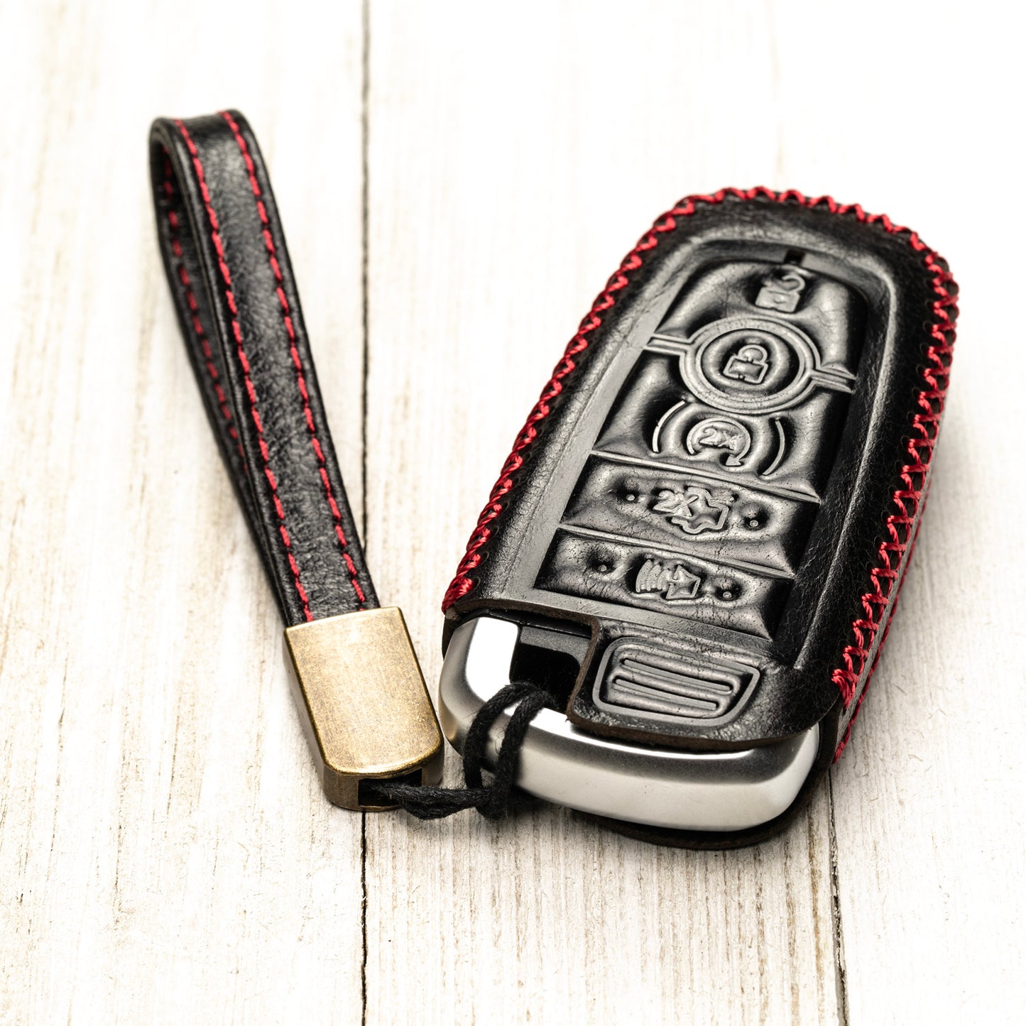 Vitodeco Superior Leather Key Fob Case Compatible for Lincoln Aviator 2020-2025, Lincoln Corsair 2020-2025, Lincoln Nautilus 2020-2025, Lincoln Navigator 2020-2025, 5-Button
