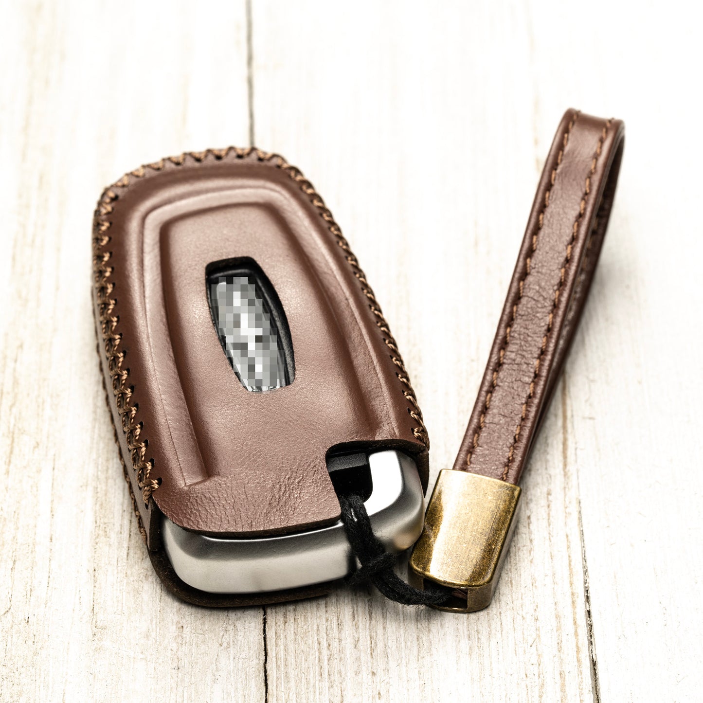 Vitodeco Superior Leather Key Fob Case Compatible for Lincoln Aviator 2020-2025, Lincoln Corsair 2020-2025, Lincoln Nautilus 2020-2025, Lincoln Navigator 2020-2025, 5-Button