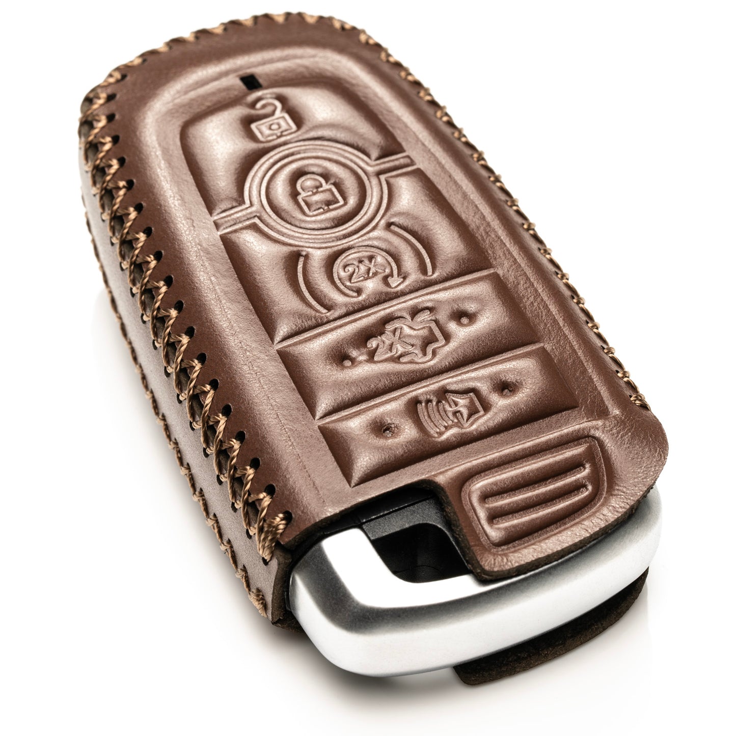 Vitodeco Superior Leather Key Fob Case Compatible for Lincoln Aviator 2020-2025, Lincoln Corsair 2020-2025, Lincoln Nautilus 2020-2025, Lincoln Navigator 2020-2025, 5-Button
