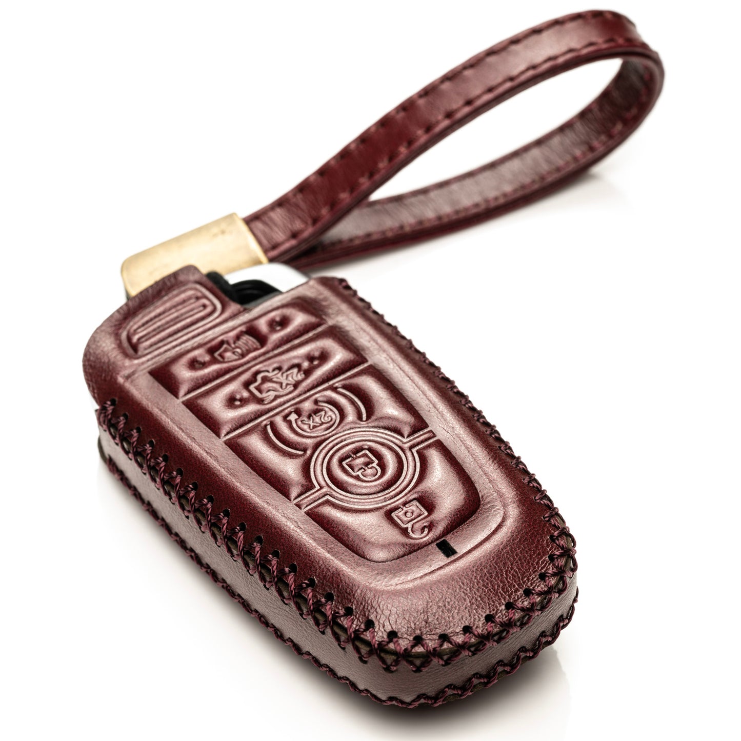 Vitodeco Superior Leather Key Fob Case Compatible for Lincoln Aviator 2020-2025, Lincoln Corsair 2020-2025, Lincoln Nautilus 2020-2025, Lincoln Navigator 2020-2025, 5-Button