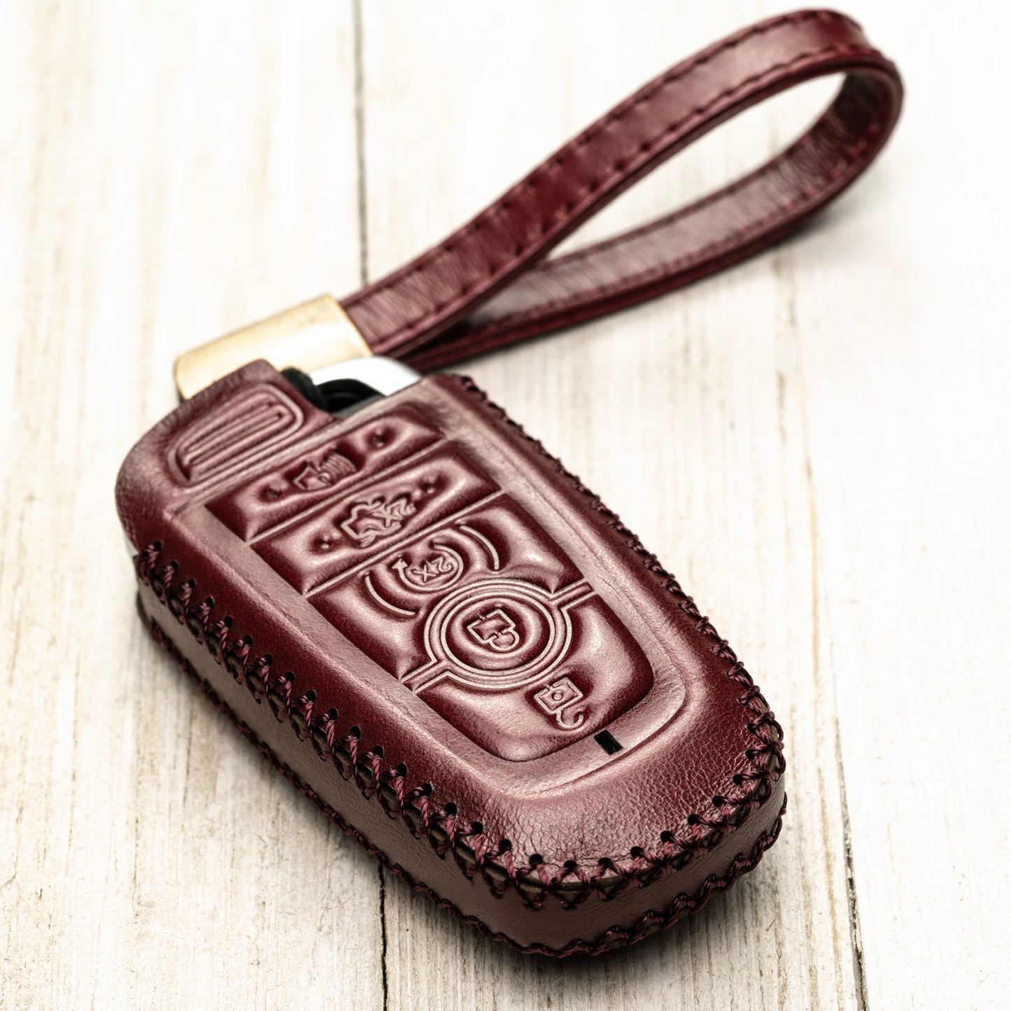 Vitodeco Superior Leather Key Fob Case Compatible for Lincoln Aviator 2020-2025, Lincoln Corsair 2020-2025, Lincoln Nautilus 2020-2025, Lincoln Navigator 2020-2025, 5-Button