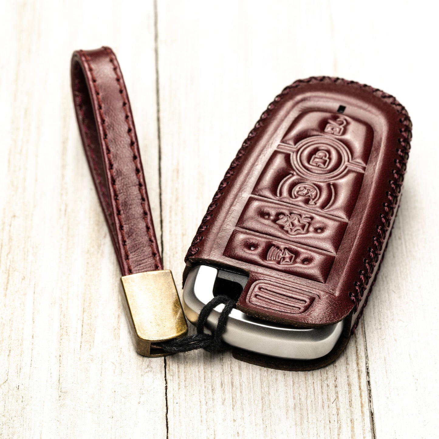Vitodeco Superior Leather Key Fob Case Compatible for Lincoln Aviator 2020-2025, Lincoln Corsair 2020-2025, Lincoln Nautilus 2020-2025, Lincoln Navigator 2020-2025, 5-Button