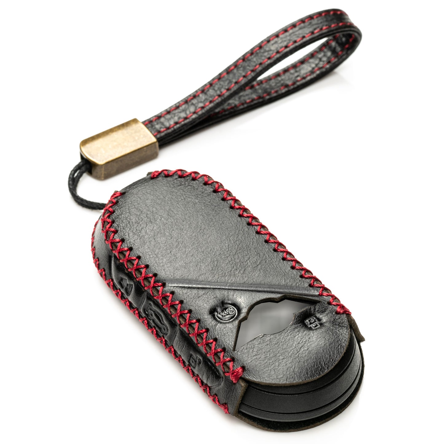 Vitodeco Superior Leather Smart Key Fob Cover Compatible with Mini Countryman S ALL4, Countryman SE ALL4, Cooper 2 Door, Cooper S 4 Door, Convertible, 4-Button