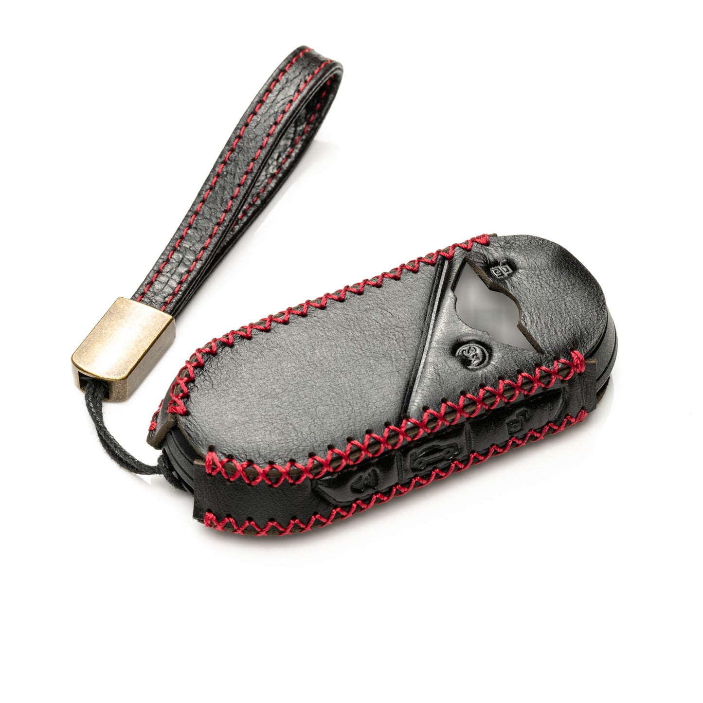 Vitodeco Superior Leather Smart Key Fob Cover Compatible with Mini Countryman S ALL4, Countryman SE ALL4, Cooper 2 Door, Cooper S 4 Door, Convertible, 4-Button