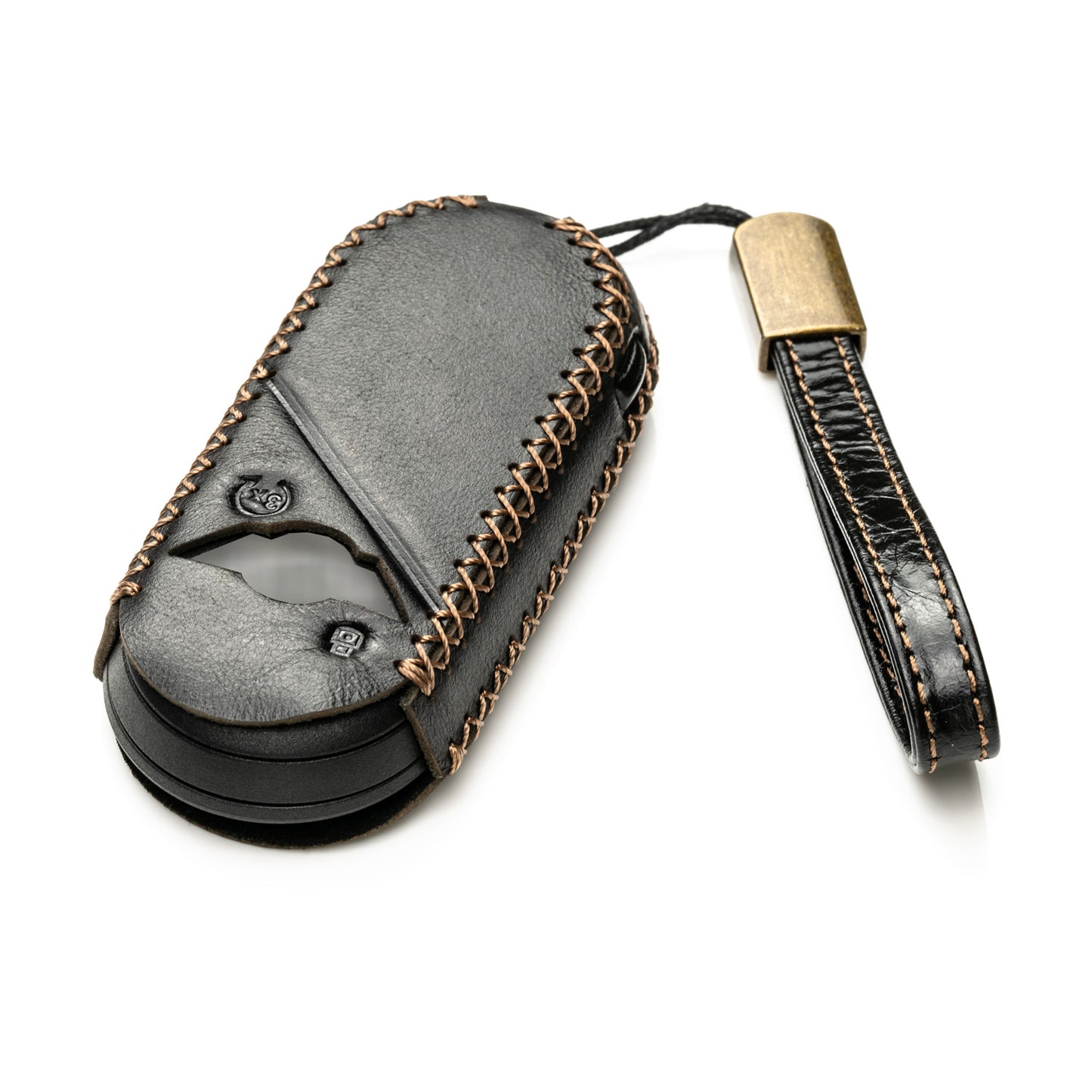 Vitodeco Superior Leather Smart Key Fob Cover Compatible with Mini Countryman S ALL4, Countryman SE ALL4, Cooper 2 Door, Cooper S 4 Door, Convertible, 4-Button