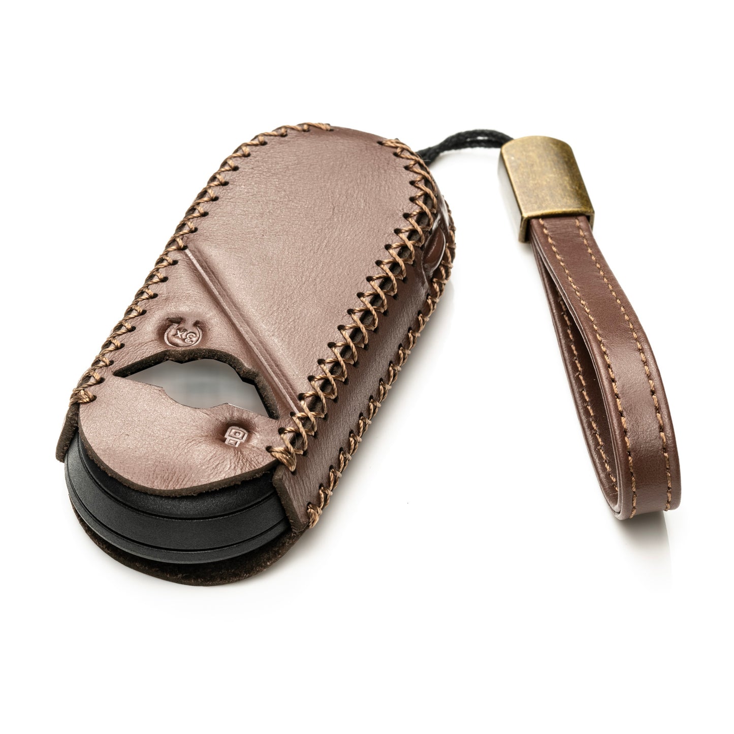 Vitodeco Superior Leather Smart Key Fob Cover Compatible with Mini Countryman S ALL4, Countryman SE ALL4, Cooper 2 Door, Cooper S 4 Door, Convertible, 4-Button