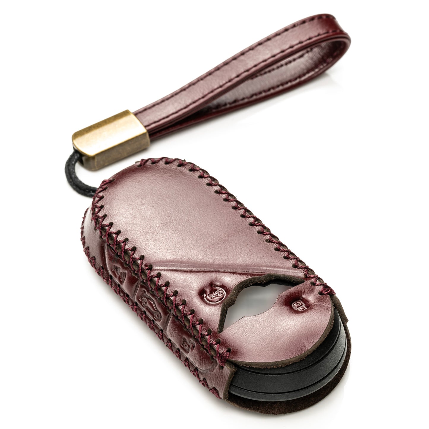 Vitodeco Superior Leather Smart Key Fob Cover Compatible with Mini Countryman S ALL4, Countryman SE ALL4, Cooper 2 Door, Cooper S 4 Door, Convertible, 4-Button