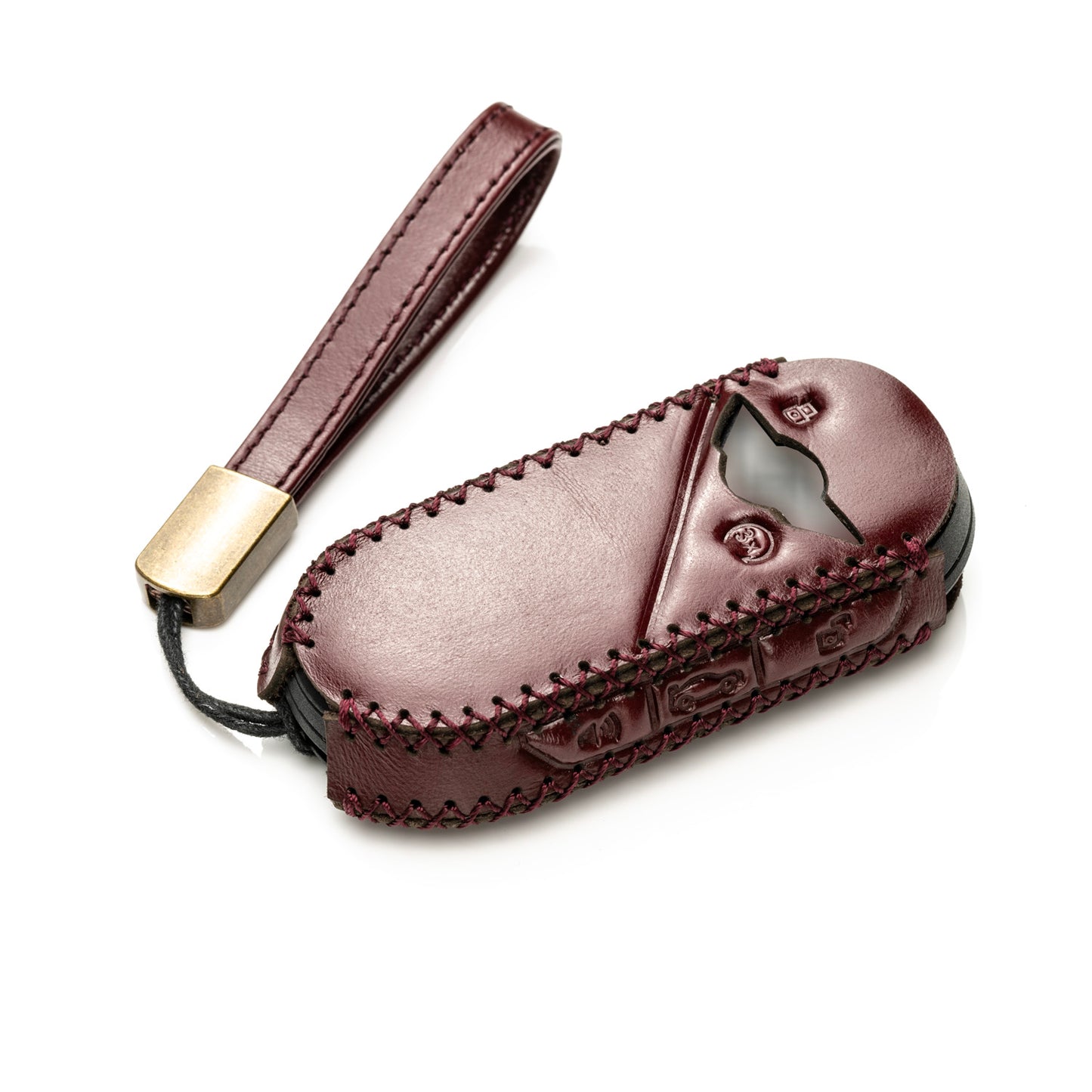 Vitodeco Superior Leather Smart Key Fob Cover Compatible with Mini Countryman S ALL4, Countryman SE ALL4, Cooper 2 Door, Cooper S 4 Door, Convertible, 4-Button