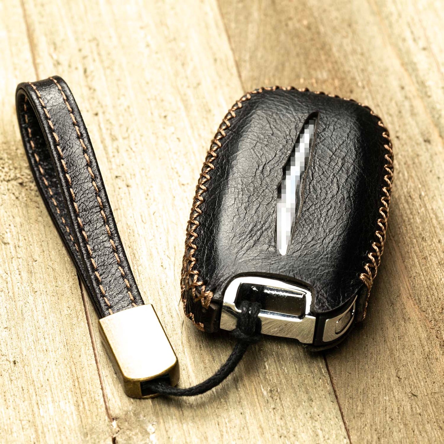 Vitodeco Superior Leather Key Fob Case Compatible for 2017-2025 Chrysler Pacifica, 7-Button
