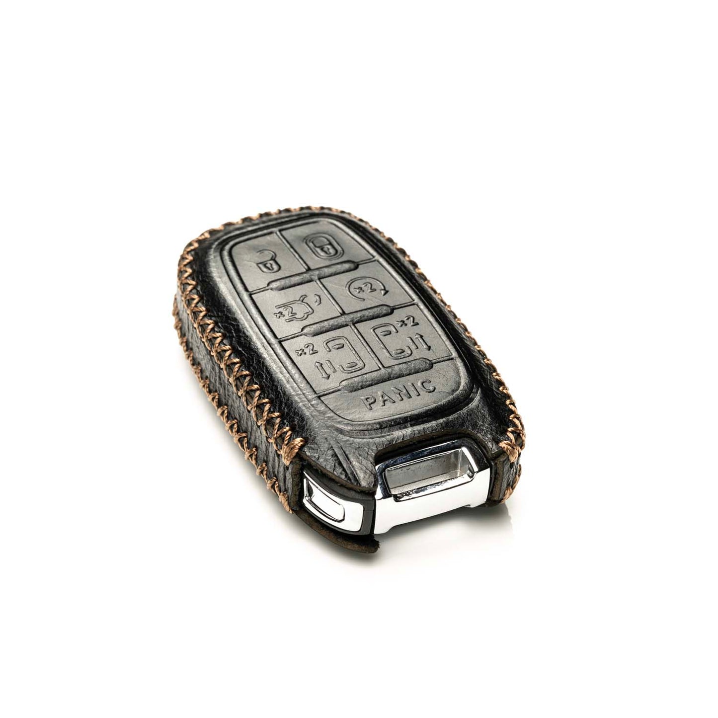 Vitodeco Superior Leather Key Fob Case Compatible for 2017-2025 Chrysler Pacifica, 7-Button